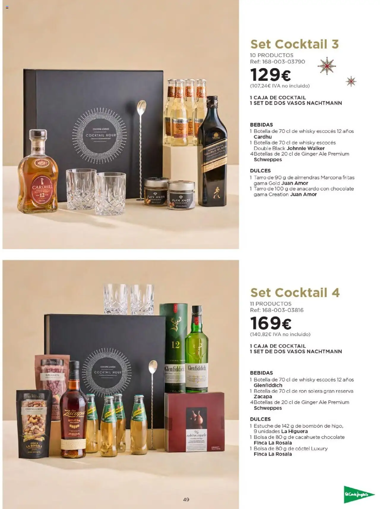 Nuevas ofertas de El Corte Inglés válidas en toda la República Mexicana desde el 03.10.2025. ¡Encuentra las mejores ofertas en El Corte Inglés - Catálogo Cestas Navidad 2025! | Página: 49 | Productos: Almendras, Estuche, Caja, Vasos