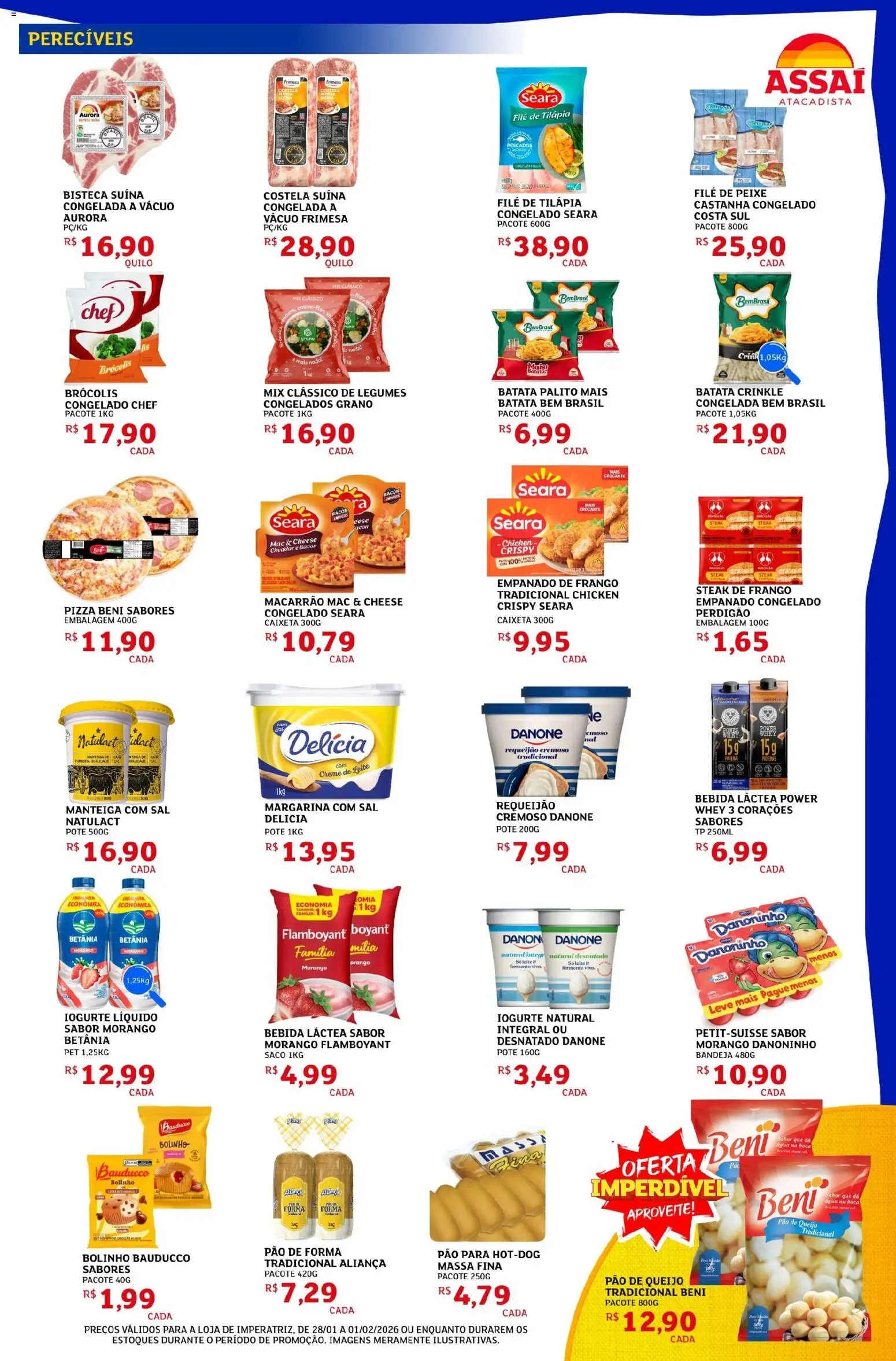 Assaí Atacadista Folheto - válido de 28.01.2026 | Página: 3 | Produtos: Ervilha, Iogurte, Pão, Creme de leite