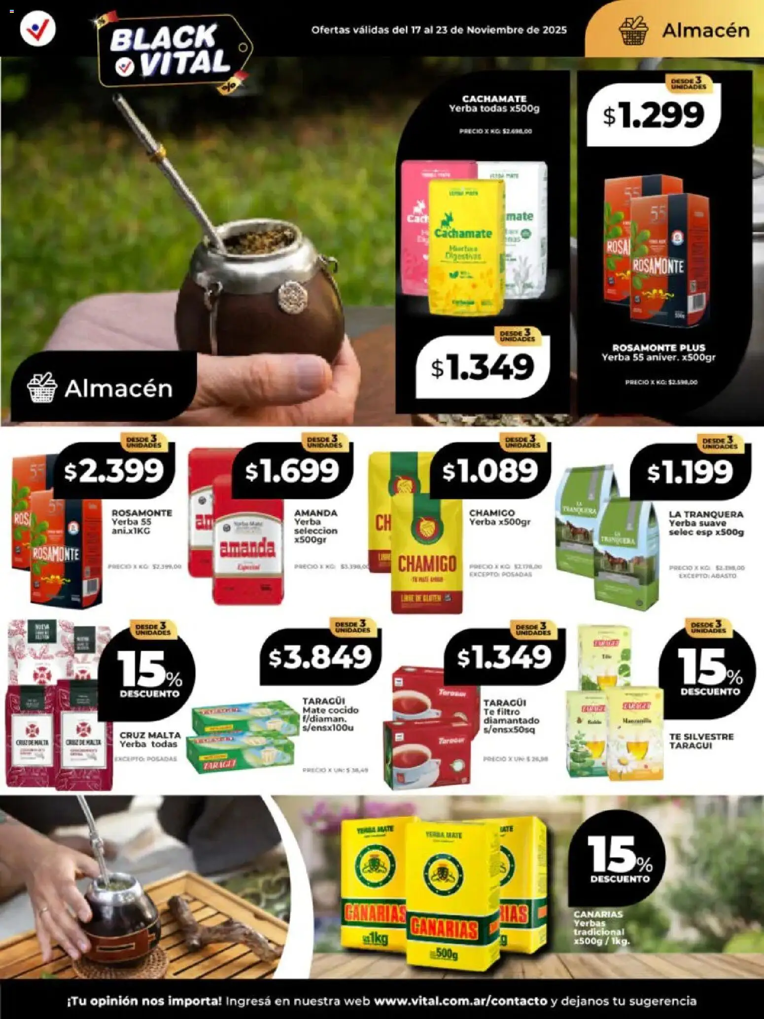 Vital - Ofertas - Bahía Blanca │ válido desde el 17.11.2025 | Página: 14 | Productos: Mate, Yerba, Té, Mate cocido