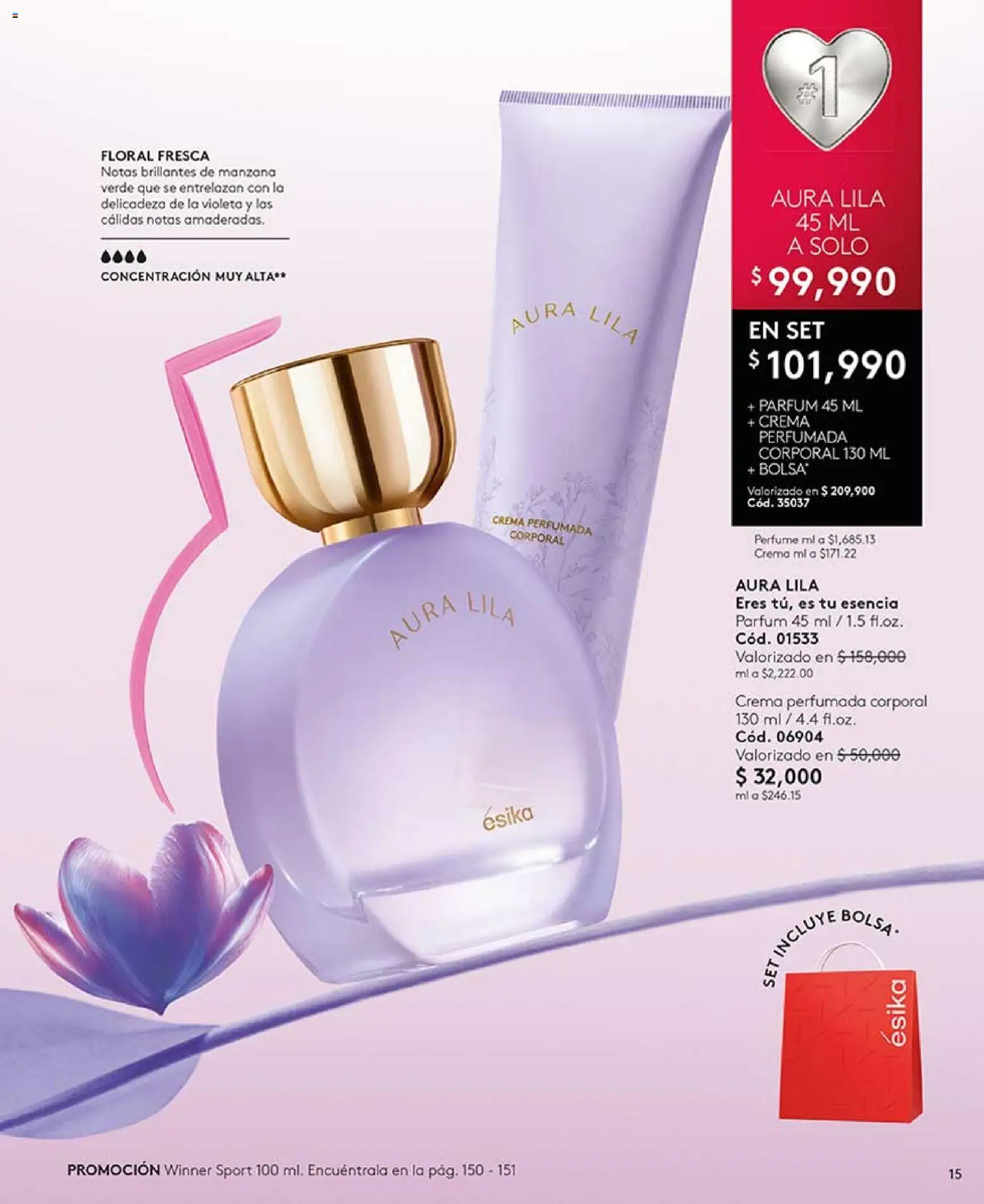 Ésika revista - valida desde el 03.04.2026 | Página: 15 | Productos: Crema, Manzana, Perfume