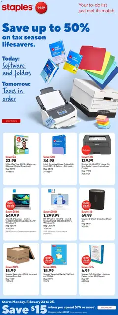 Preview of Staples weekly flyer / circulaire from shop Staples valid from 20.02.2026
