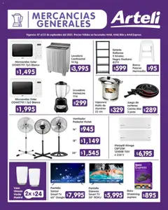 Nuevas ofertas de Arteli válidas en toda la República Mexicana desde el 07.09.2025. ¡Encuentra las mejores ofertas en Arteli - Folleto Quincenal! | Página: 17 | Productos: Lavadora, Microondas, Vaporera, Banco