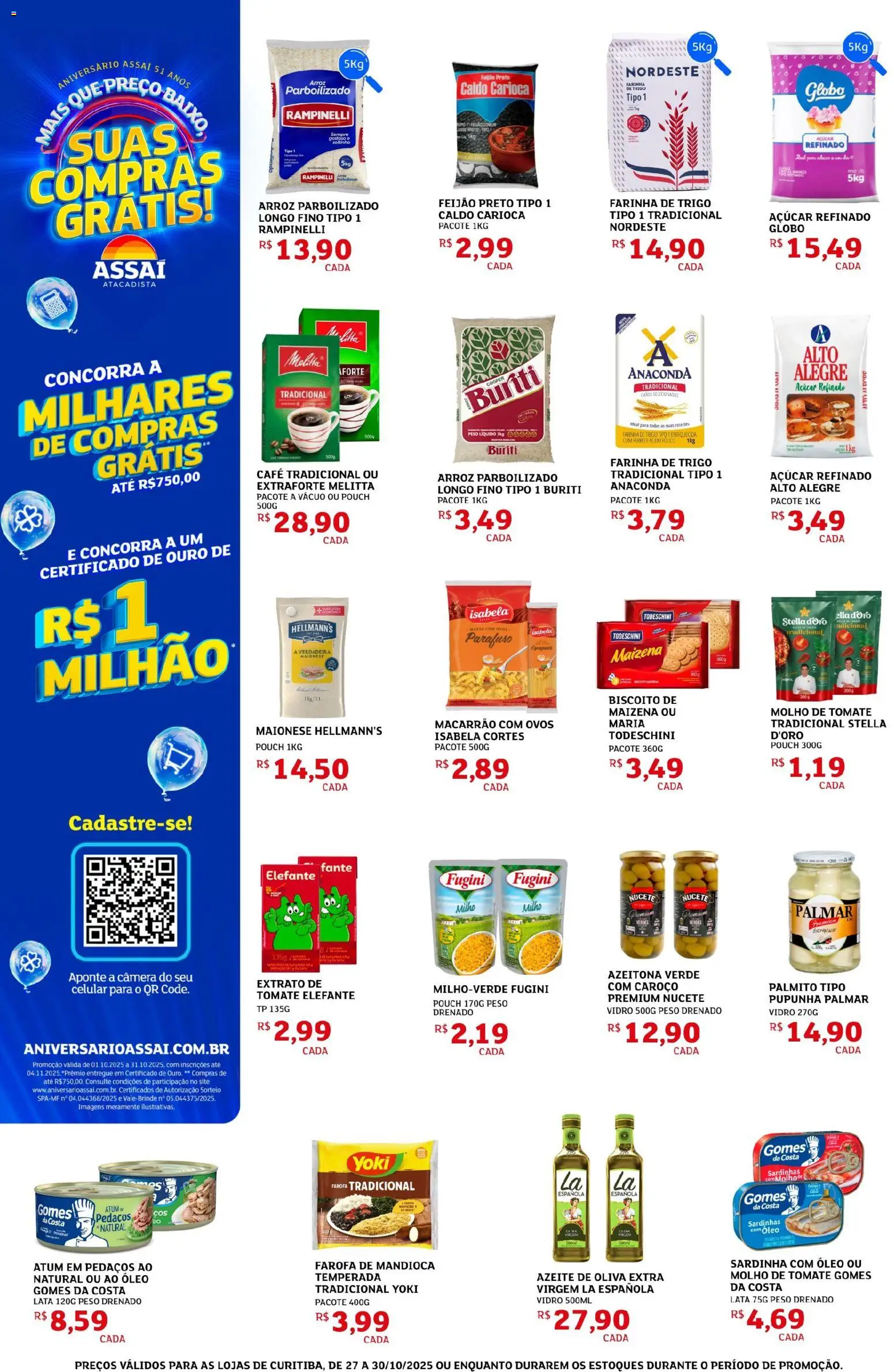 Assaí Atacadista Folheto - válido de 27.10.2025 | Página: 2 | Produtos: Celular, Piso, Molho de tomate, Câmera