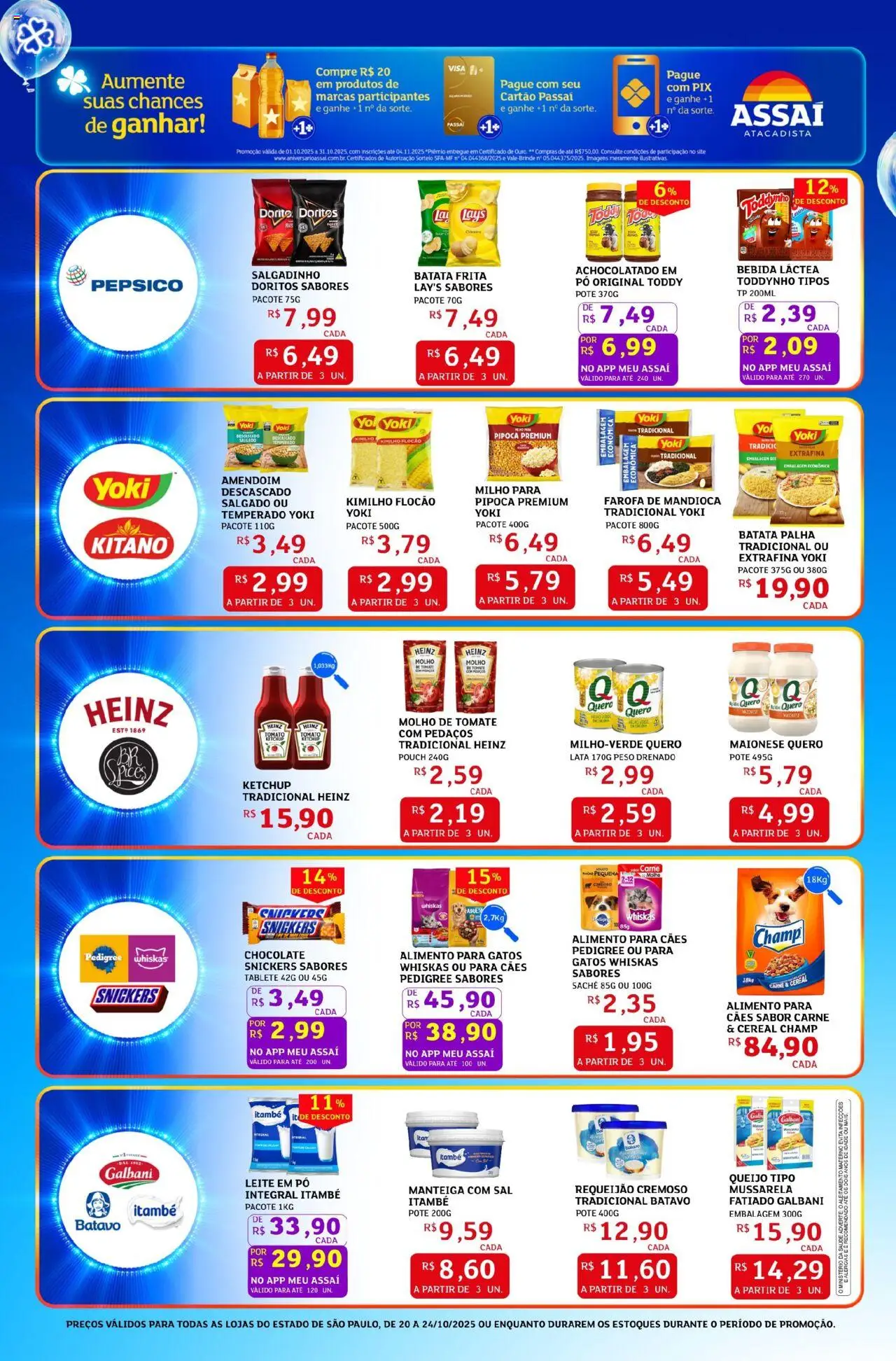 Assaí Atacadista Folheto - válido de 20.10.2025 | Página: 4 | Produtos: Mandioca, Chocolate, Batata, Mussarela