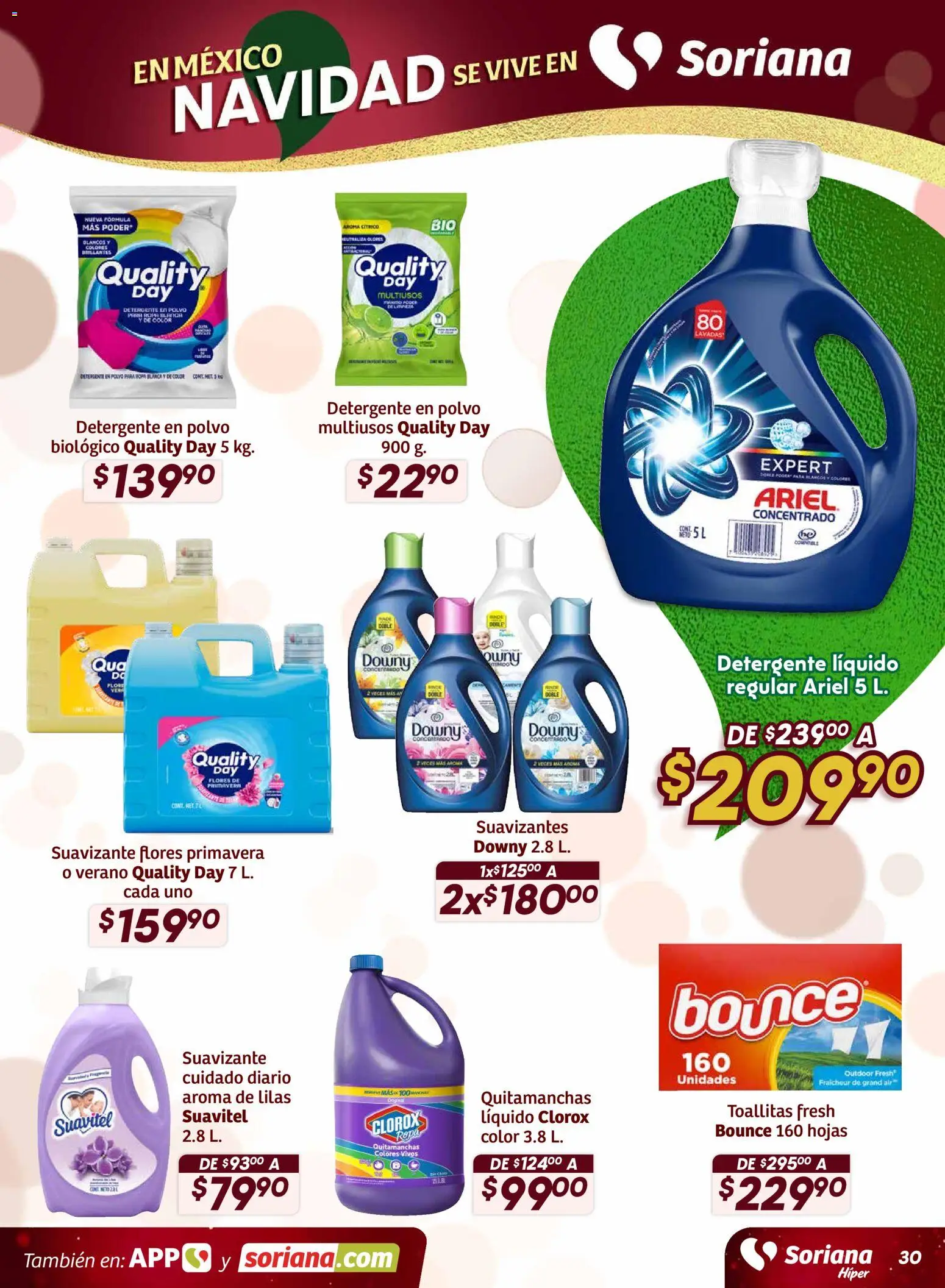 Nuevas ofertas de Soriana válidas en toda la República Mexicana desde el 27.11.2025. ¡Encuentra las mejores ofertas en Soriana - Preciazazaso Híper: Edo Mex, Gro, Hgo, Mor, Pue, Qto, Tlax, Ver! | Página: 31 | Productos: Quitamanchas, Detergente, Ropa, Polvo