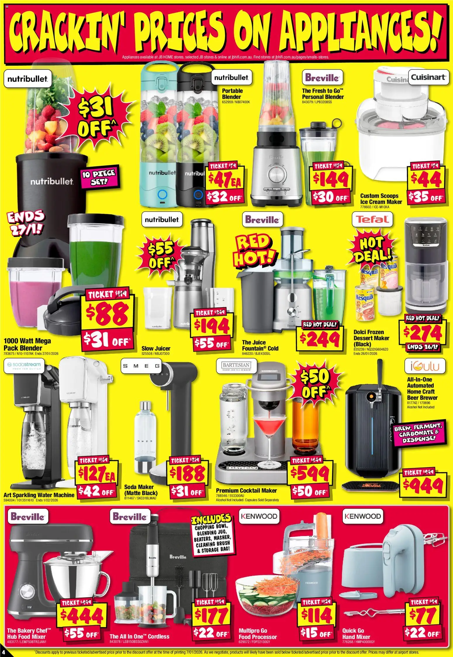 JB Hi-Fi catalogue - valid from 15.01.2026 | Page: 4 | Products: Cream, Blender, Mixer, Food processor
