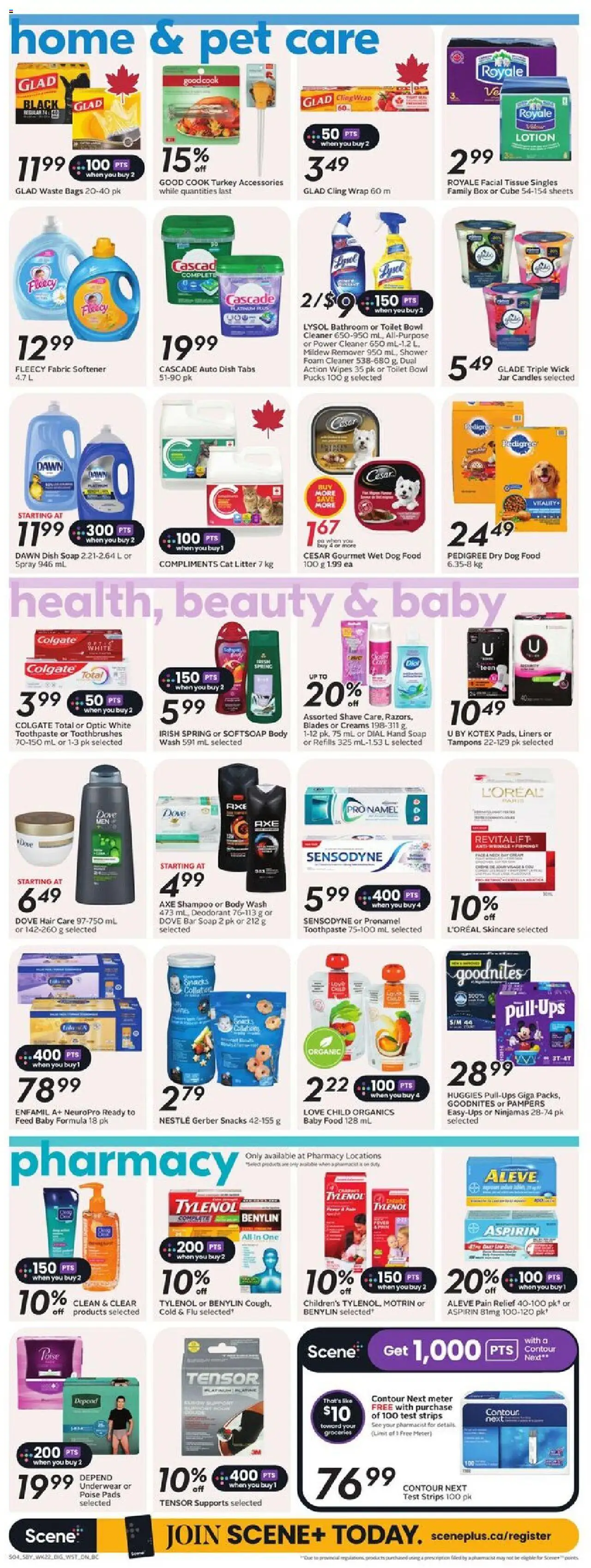 Safeway flyer valid from 25.09.2025 | Page: 13 | Products: Shampoo, Toothpaste, Fabric softener, Shower