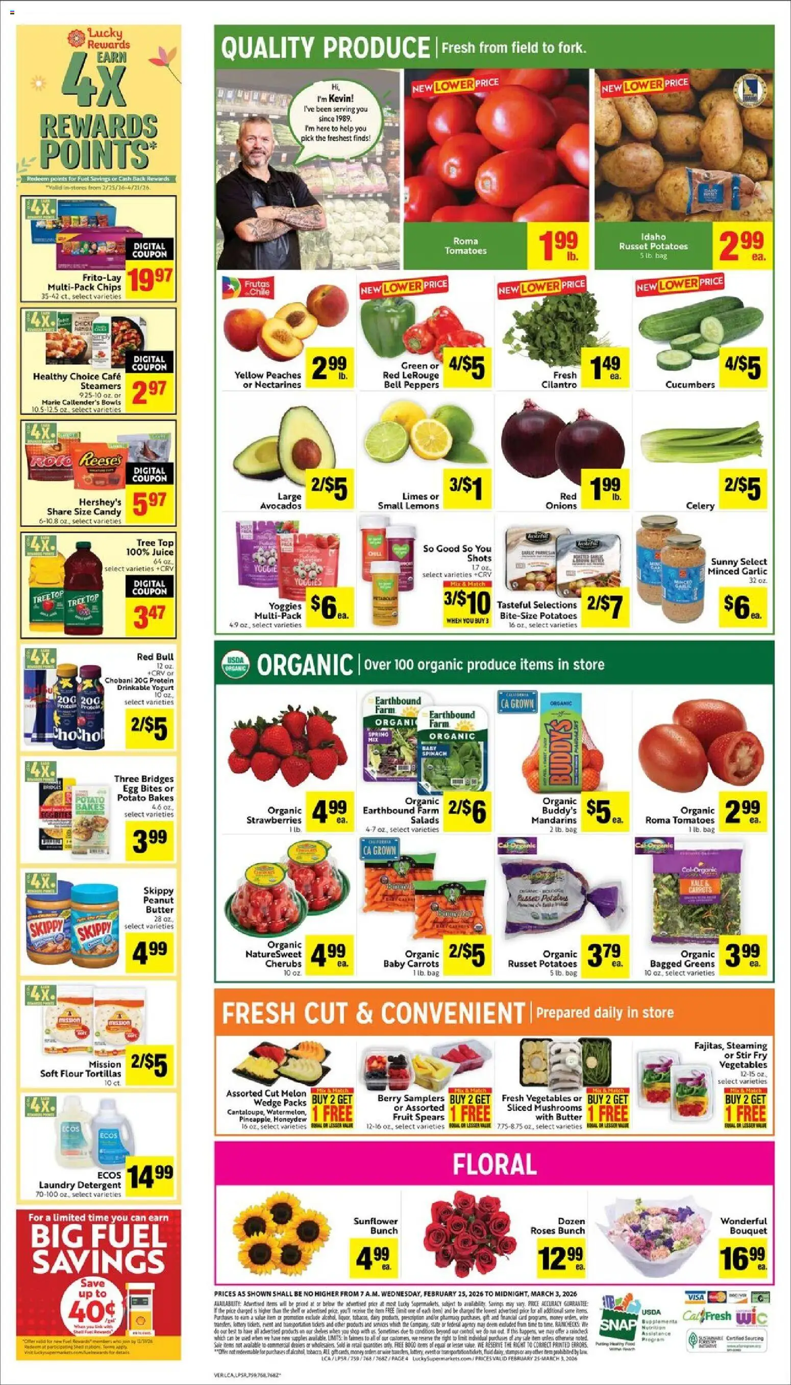 Lucky Supermarkets Weekly - AK - valid from 25.02.2026 | Page: 4 | Products: Shelf, Peppers, Butter, Wine