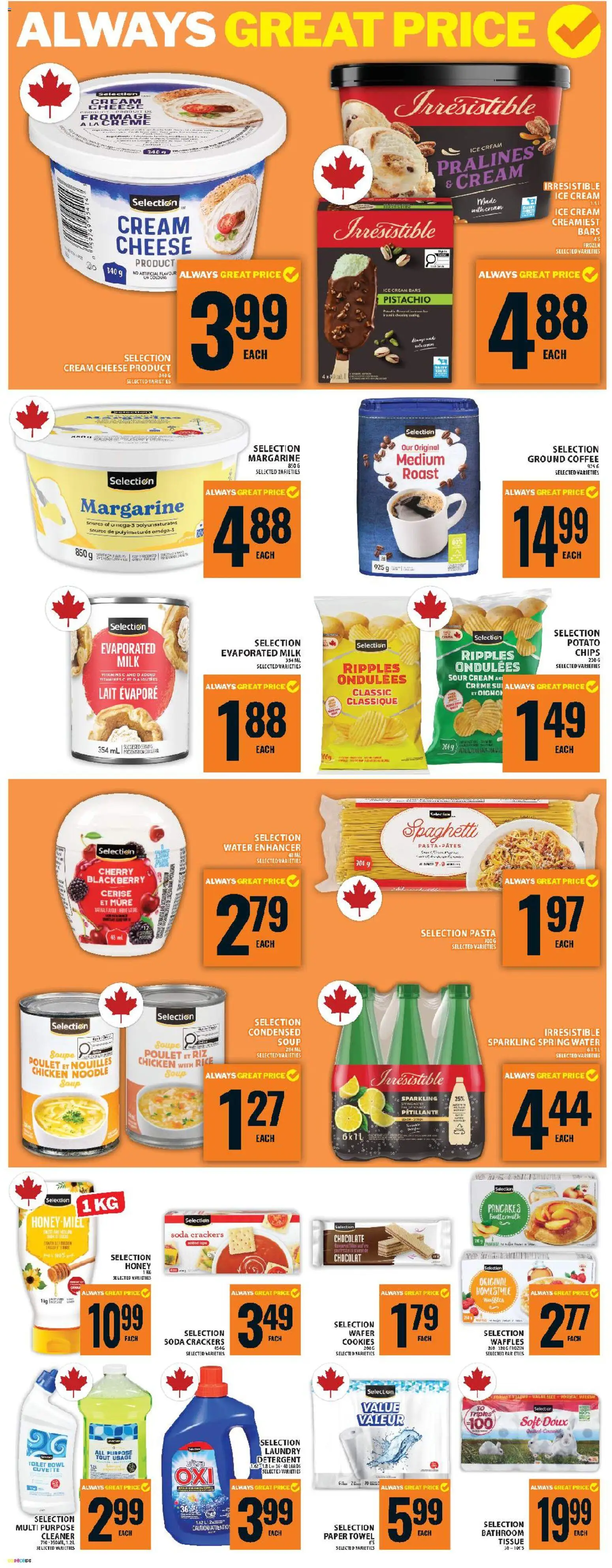 Food Basics flyer valid from 09.04.2026 | Page: 10 | Products: Pasta, Chips, Detergent, Milk