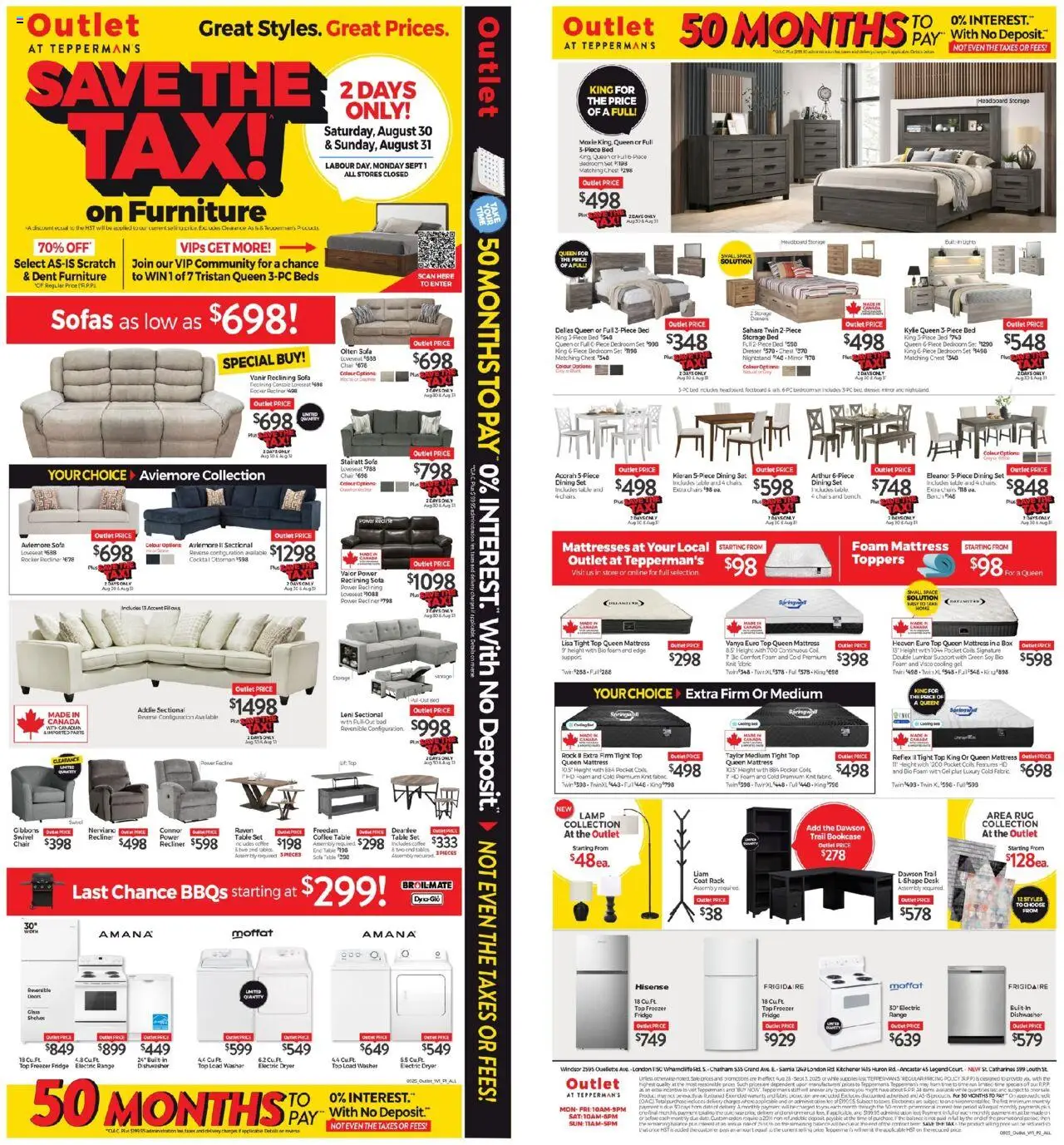 Tepperman's flyer valid from 28.08.2025 | Page: 1 | Products: Freezer, Dishwasher, Coffee table, Table