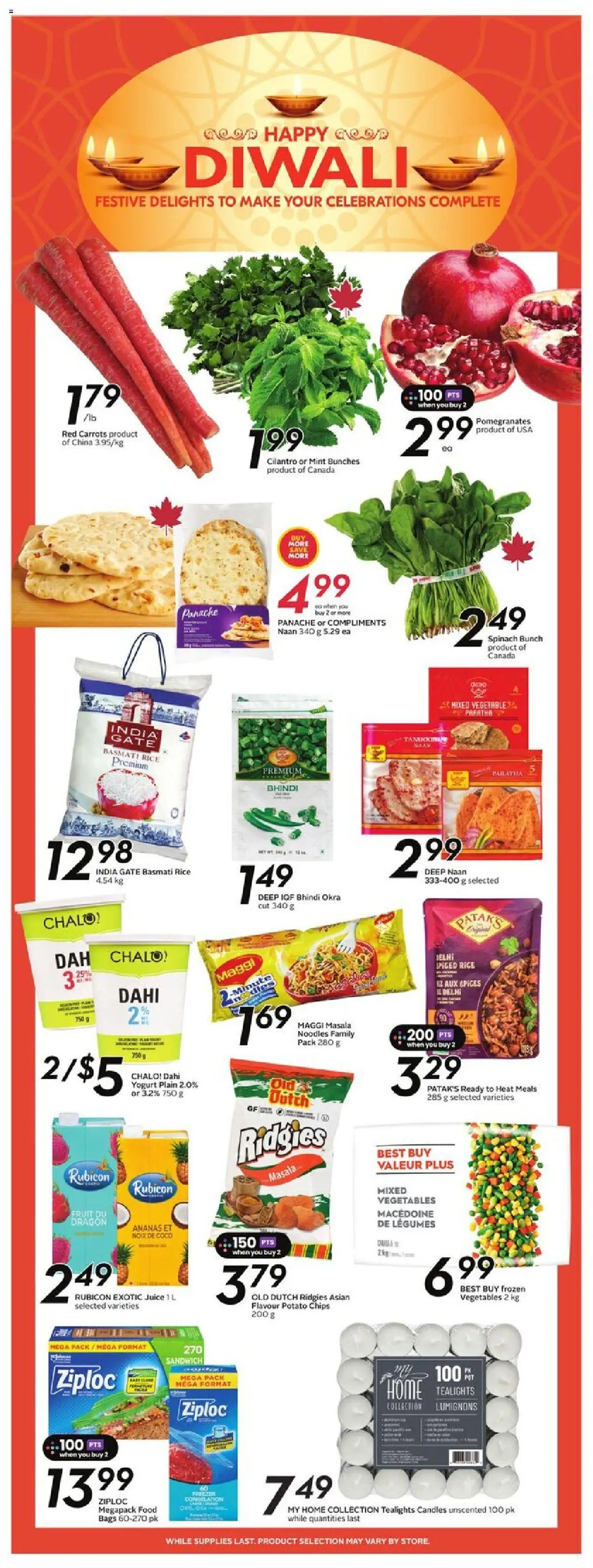 Sobeys flyer valid from 09.10.2025 | Page: 16 | Products: Rice, Chips, Yogurt, Juice