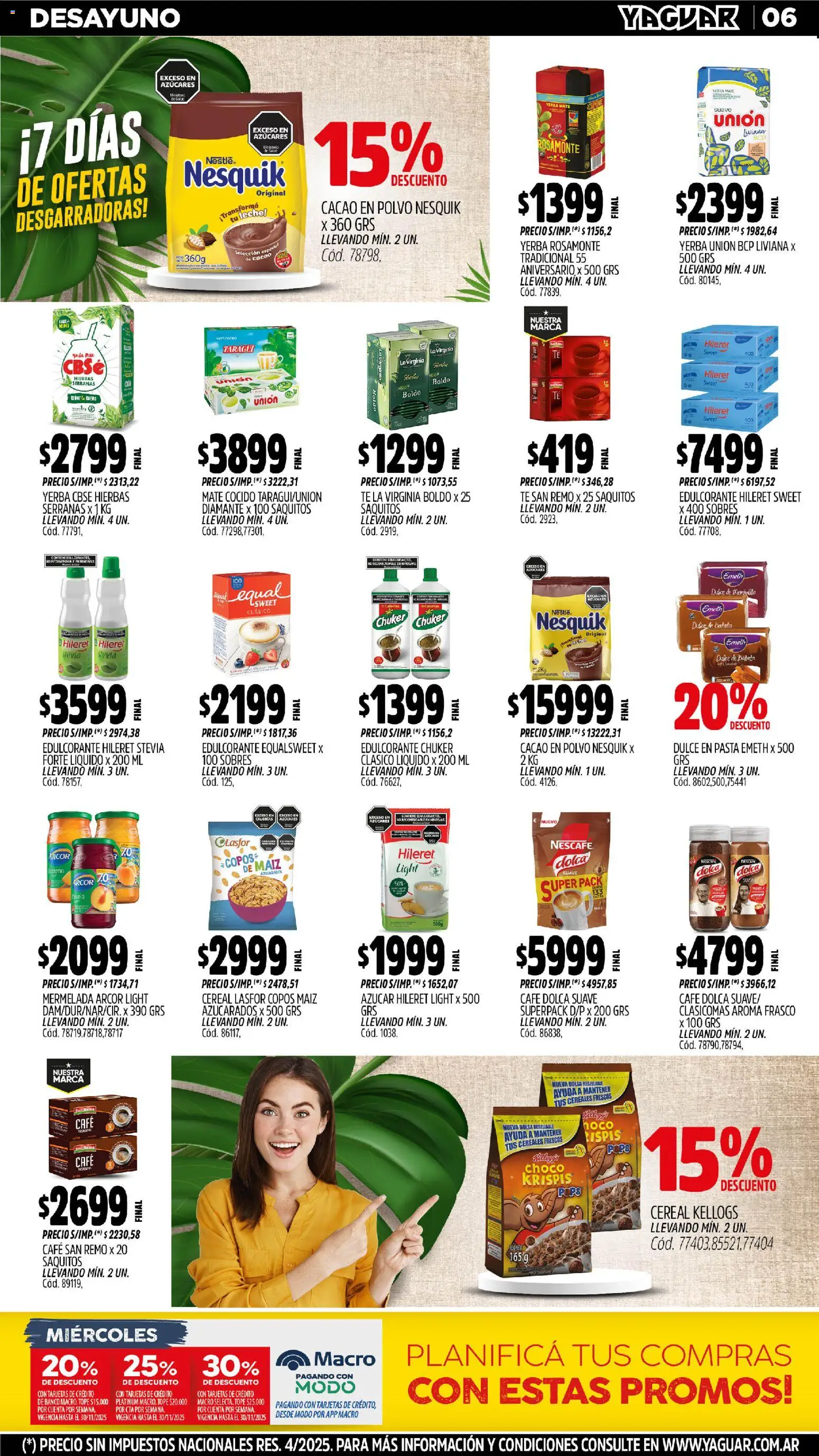 Yaguar - Mar del Plata │ válido desde el 10.11.2025 | Página: 6 | Productos: Mate, Yerba, Mate cocido, Cereales