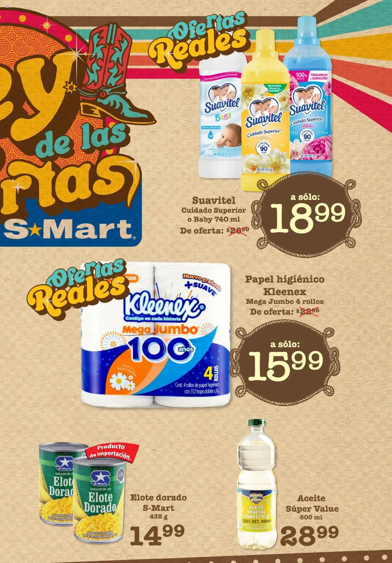 Nuevas ofertas de S-Mart válidas en toda la República Mexicana desde el 29.07.2025. ¡Encuentra las mejores ofertas en S-Mart - Folleto - Juarez! | Página: 3 | Productos: Aceite, Papel higiénico, Fragancia