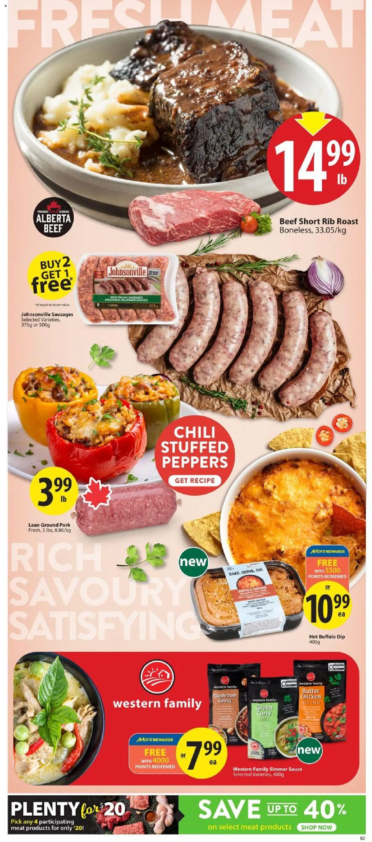 Save on foods flyer valid from 06.11.2025 | Page: 7 | Products: Beef, Butter, Chicken, Pork