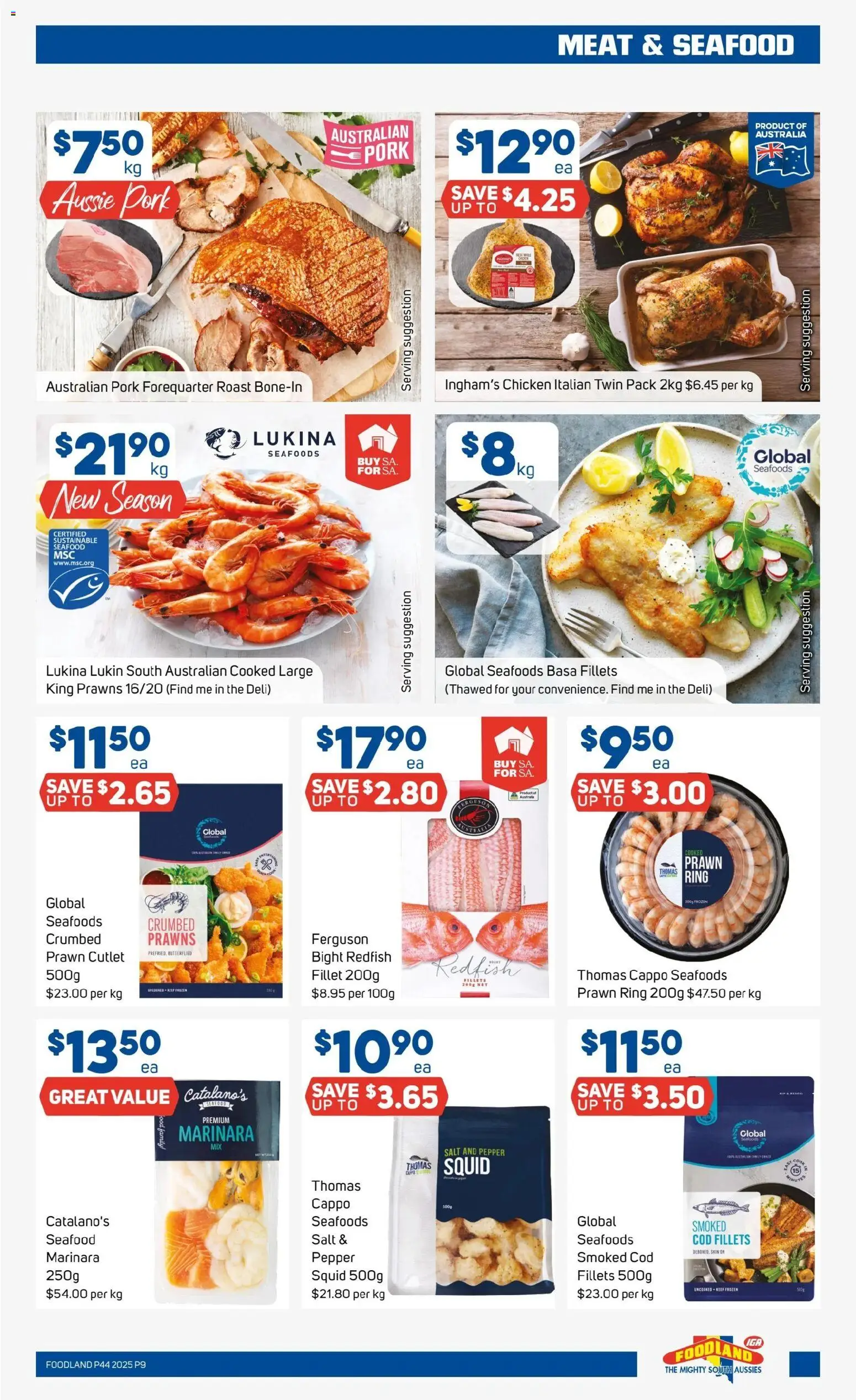 Foodland catalogue - valid from 29.09.2025 | Page: 9 | Products: Pork, Prawns, Pepper, Seafood
