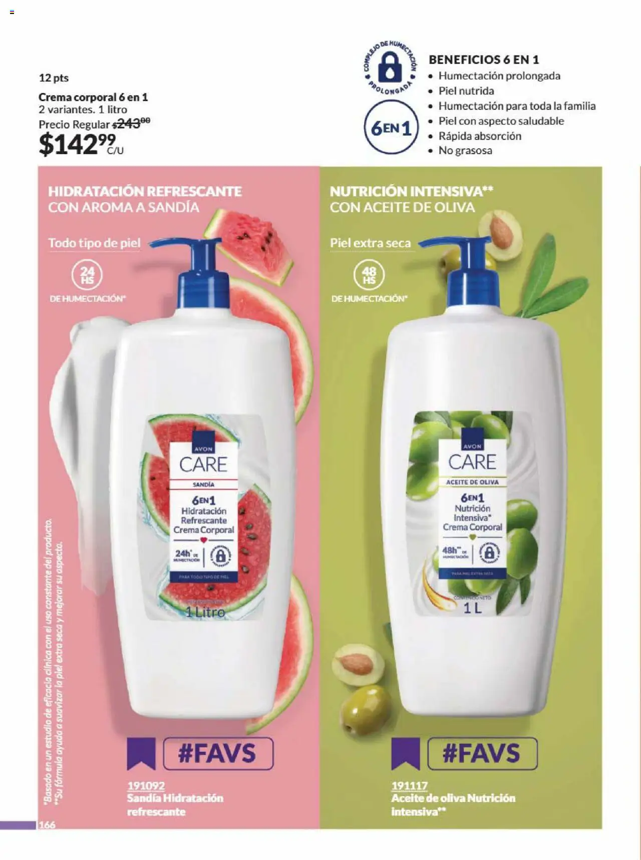 Nuevas ofertas de AVON válidas en toda la República Mexicana desde el 09.08.2025. ¡Encuentra las mejores ofertas en AVON - Campaña 13 2025! | Página: 176 | Productos: Sandía, Aceite de oliva, Body, Crema corporal