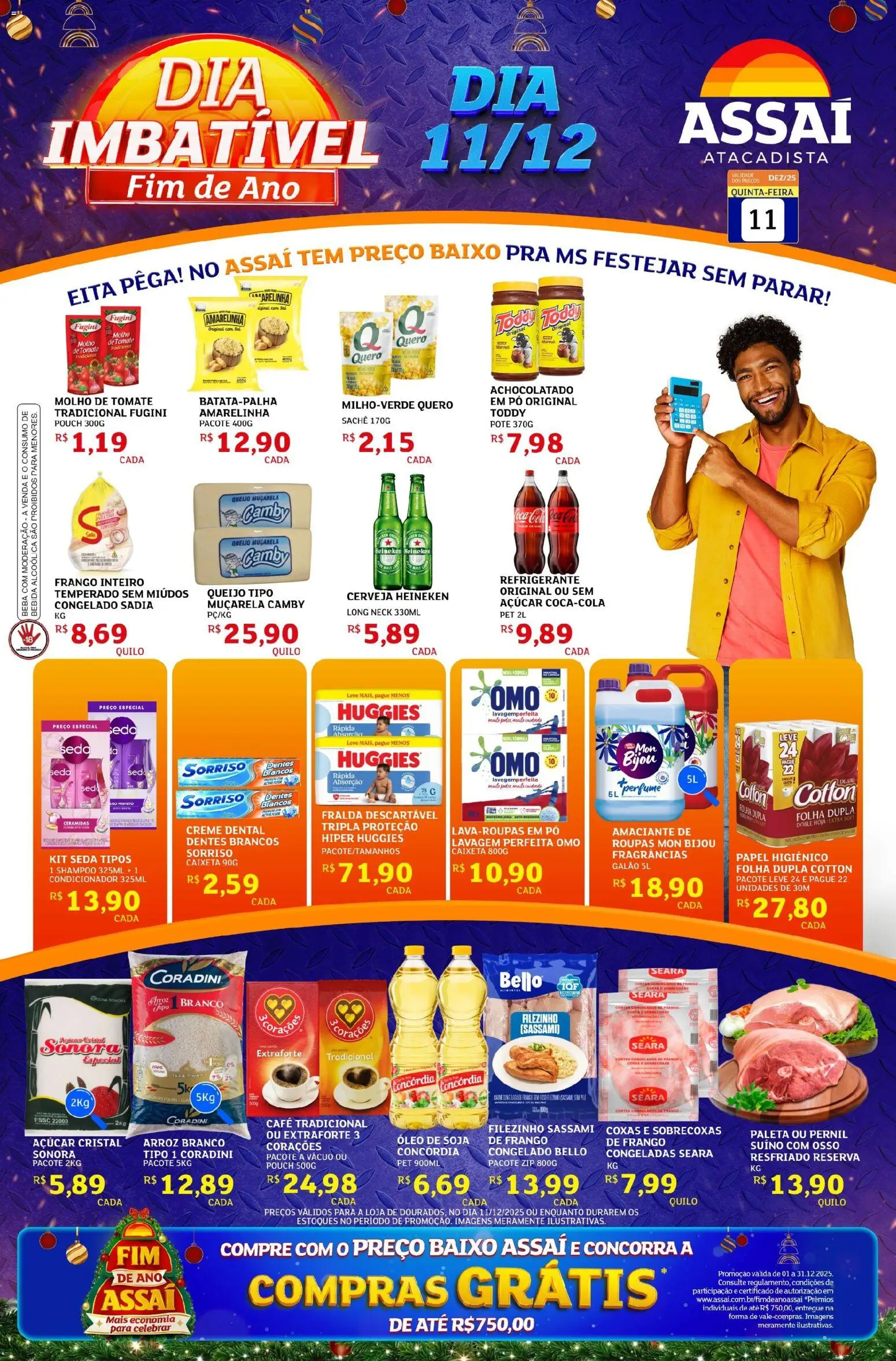 Assaí Atacadista Folheto - válido de 11.12.2025 | Página: 1 | Produtos: Shampoo, Pó, Baixo, Papel higiênico