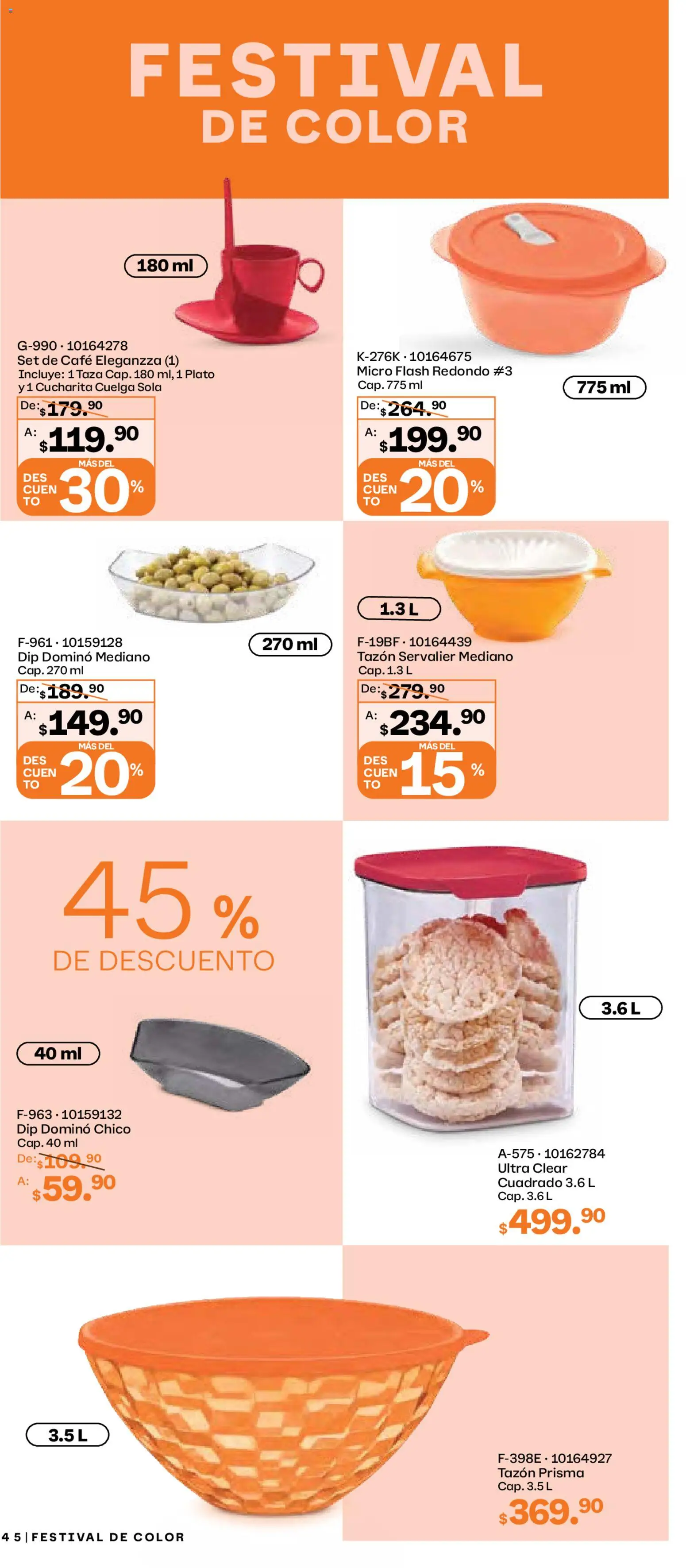 Nuevas ofertas de Tupperware válidas en toda la República Mexicana desde el 29.12.2025. ¡Encuentra las mejores ofertas en Tupperware catálogo! | Página: 45 | Productos: Taza, Café
