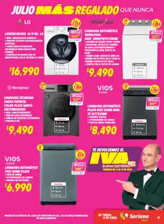 Nuevas ofertas de Soriana válidas en toda la República Mexicana desde el 11.07.2025. ¡Encuentra las mejores ofertas en Soriana - Julio Regalado Híper Nacional! | Página: 34 | Productos: Secadora, Agua, Lavadora, Smartphone