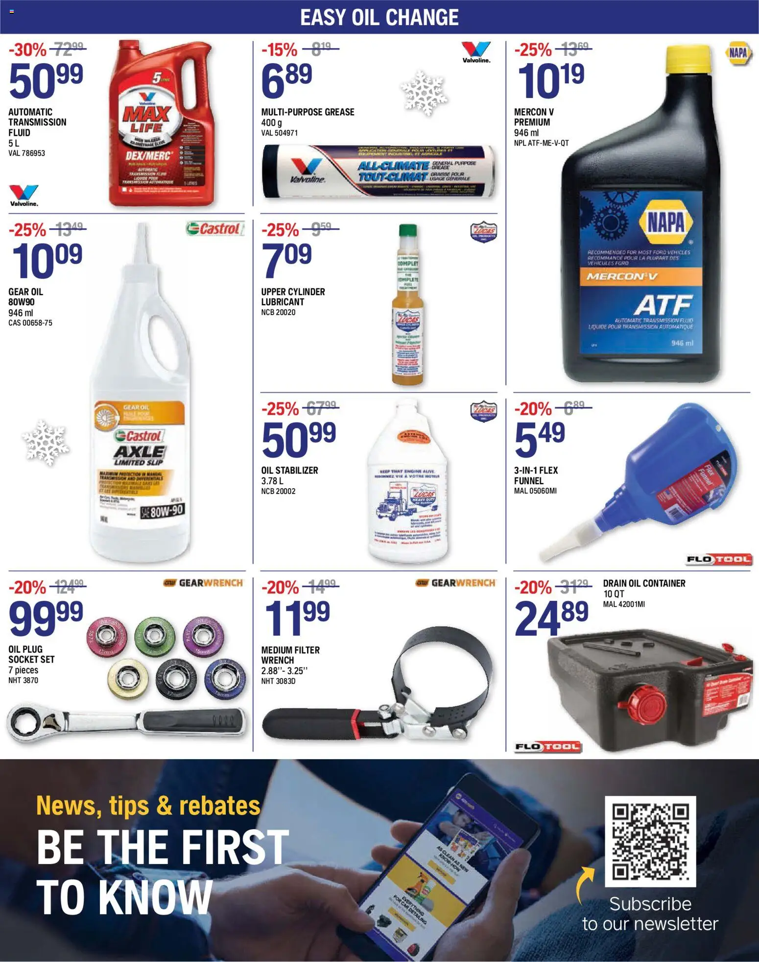 NAPA Auto Parts flyer valid from 13.11.2025 | Page: 9 | Products: Socket, Oil