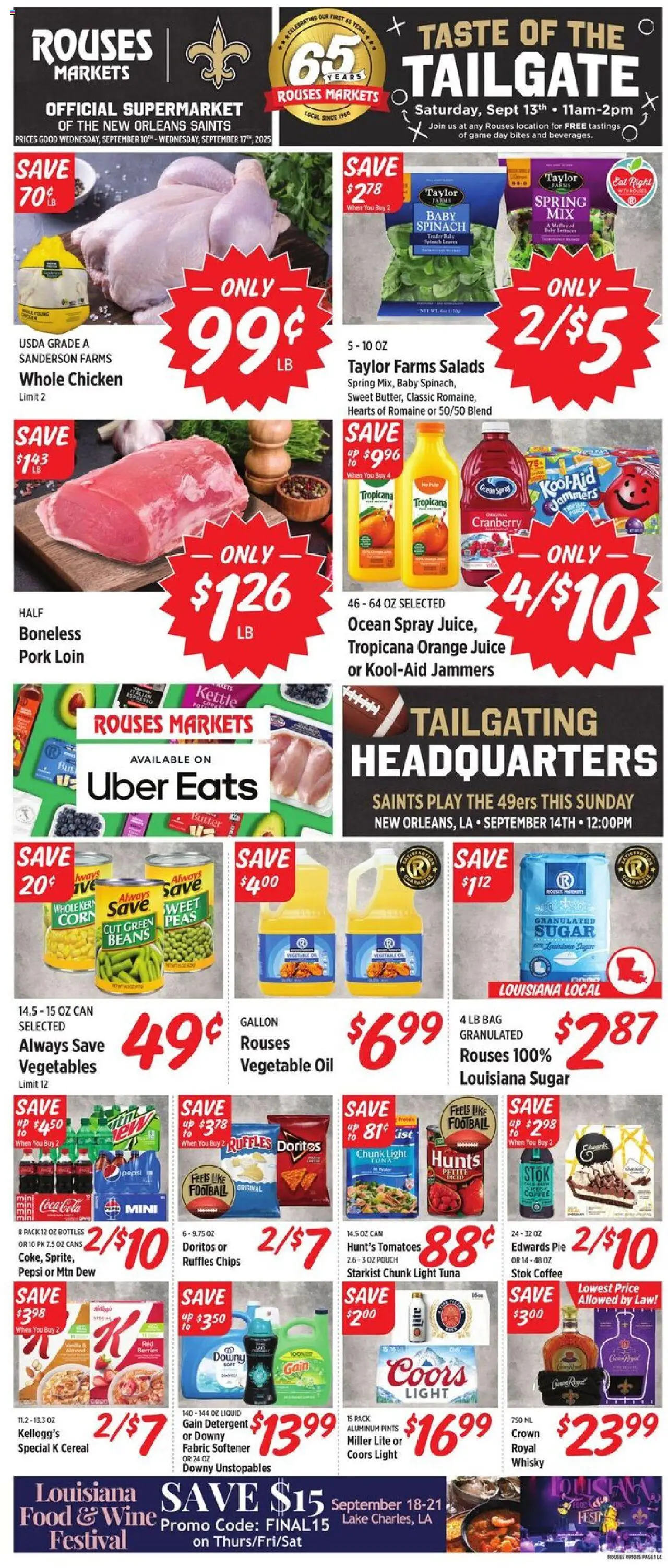 Rouses Weekly Ad - LA - valid from 10.09.2025 | Page: 2 | Products: Spinach, Coffee, Juice, Vegetables