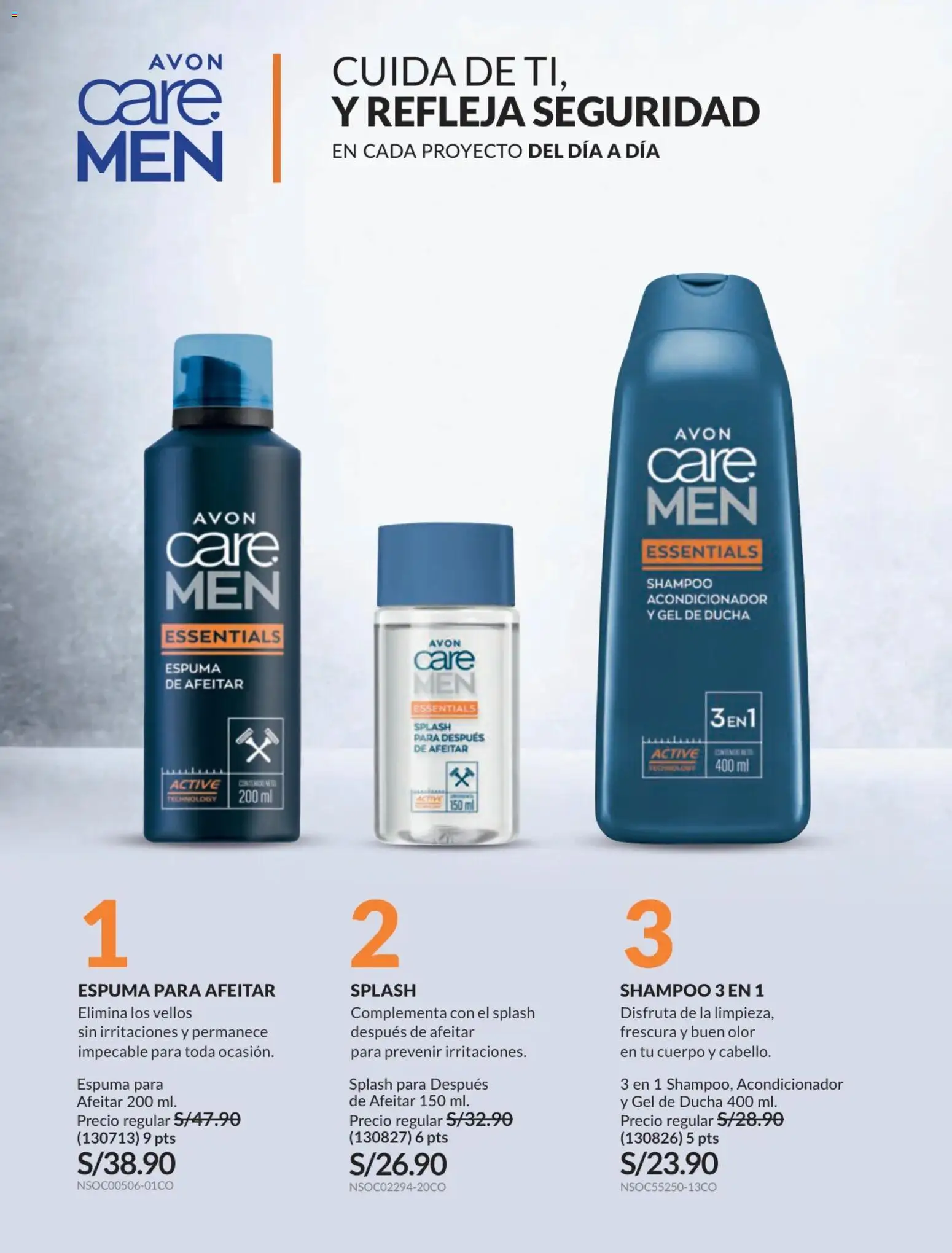 Catálogo Avon válido desde 31.01.2026 | Página: 142 | Productos: Acondicionador, Espuma de afeitar, Gel de ducha, Ducha