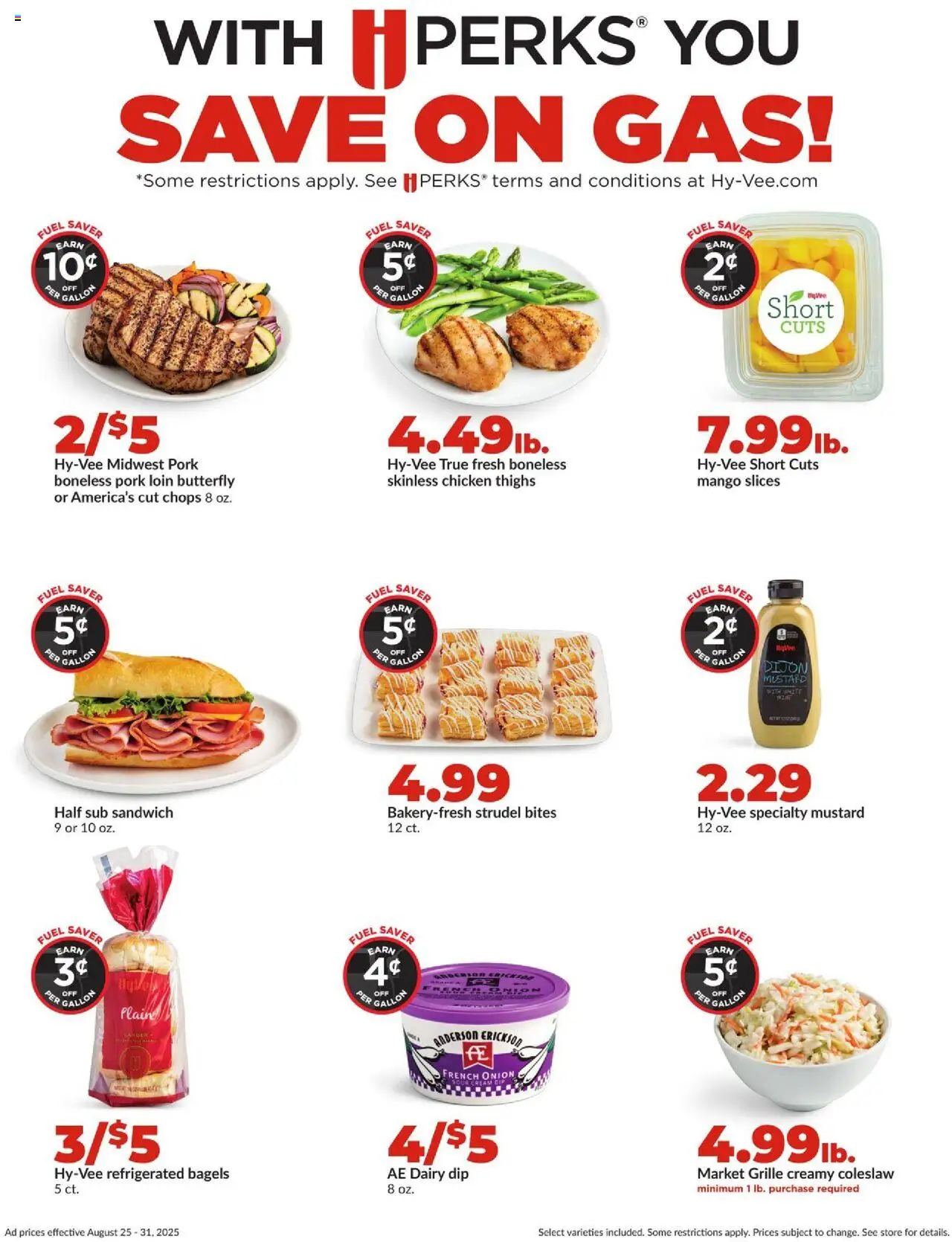 HyVee Weekly Ad - valid from 25.08.2025 | Page: 13 | Products: Pork, Sour cream, Mango, Onion