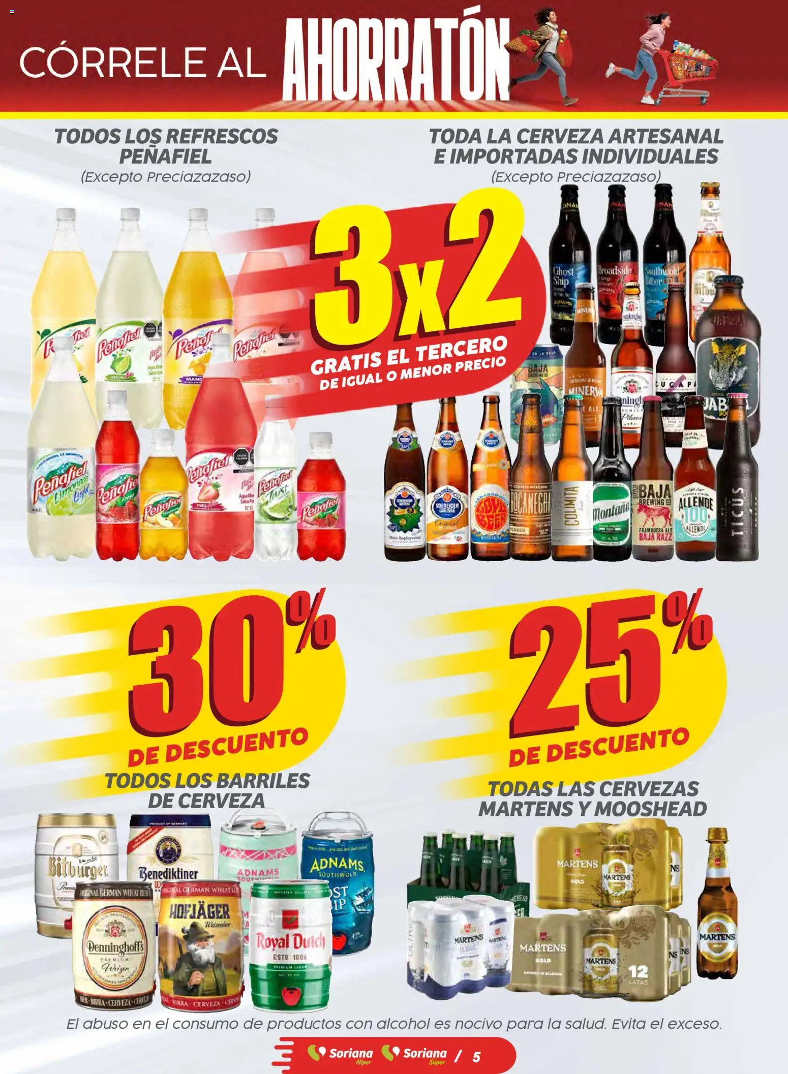 Nuevas ofertas de Soriana válidas en toda la República Mexicana desde el 06.11.2025. ¡Encuentra las mejores ofertas en Soriana - Ahorratón Soriana Híper Nacional! | Página: 5 | Productos: Cerveza