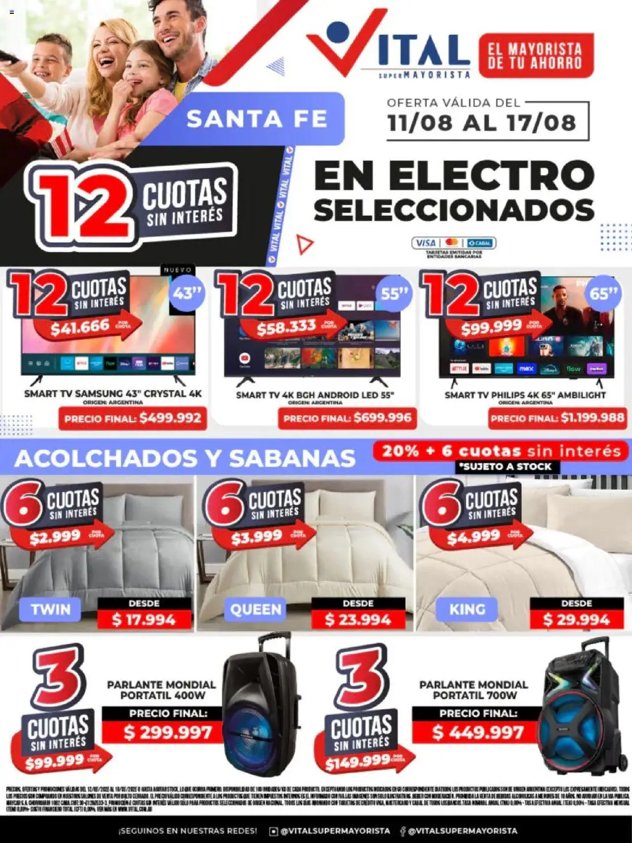 Vital - Ofertas nonfood - Santa Fe │ válido desde el 10.08.2025 | Página: 1 | Productos: Sabanas, Parlante