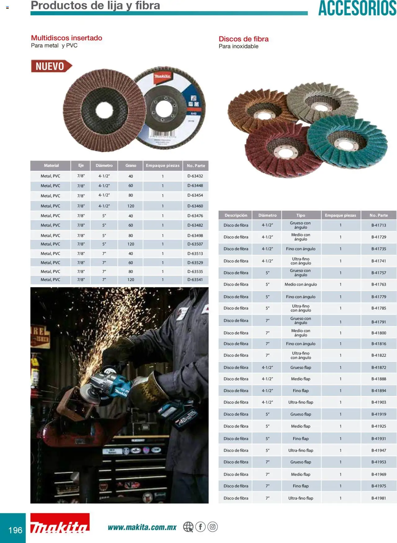 Nuevas ofertas de Makita válidas en toda la República Mexicana desde el 08.07.2024. ¡Encuentra las mejores ofertas en Makita catálogo Accesorios! | Página: 196 | Productos: Disco, Lija