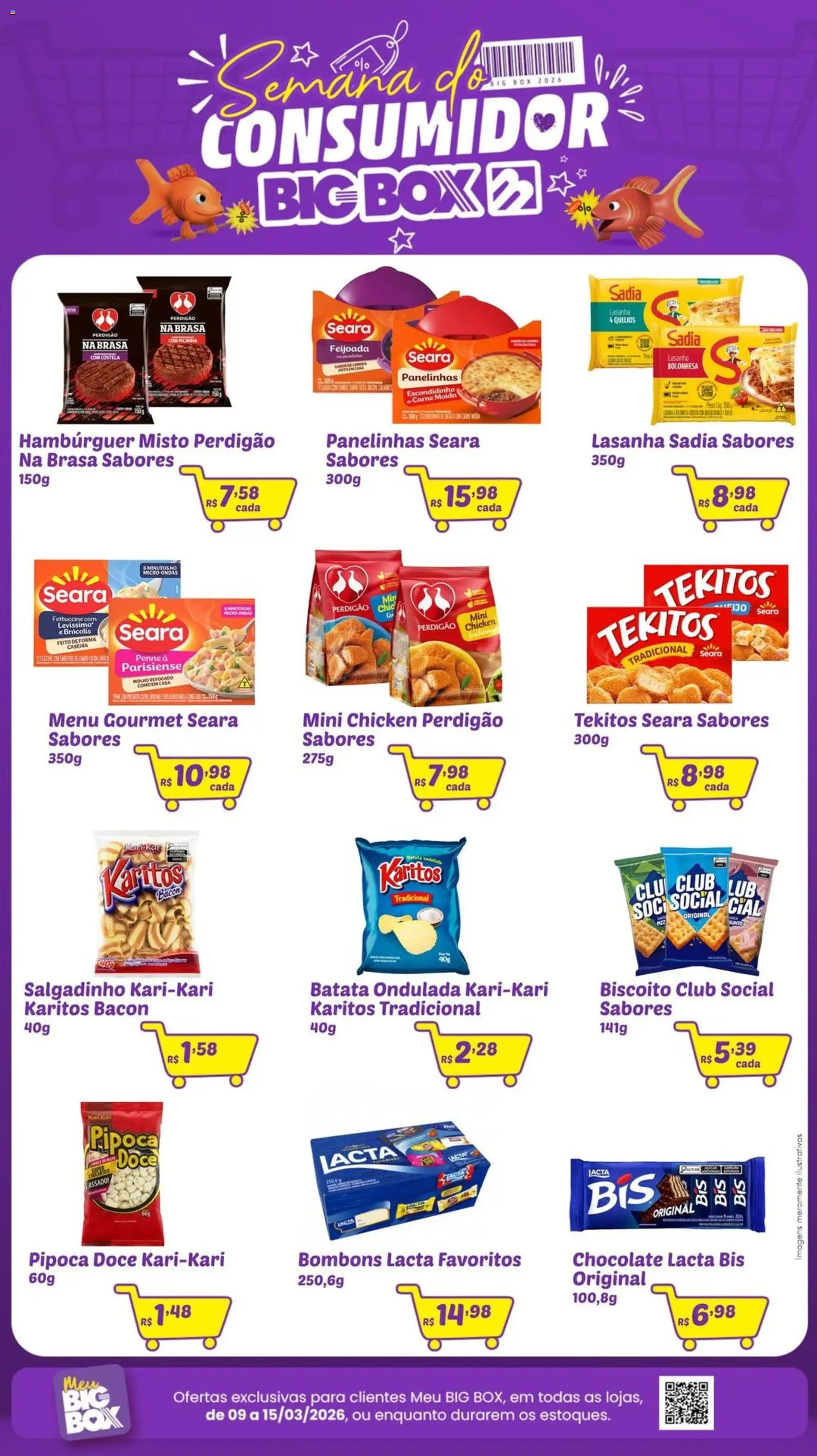 Big Box Folheto - válido de 09.03.2026 | Página: 3 | Produtos: Chocolate, Hambúrguer, Lasanha, Pipoca