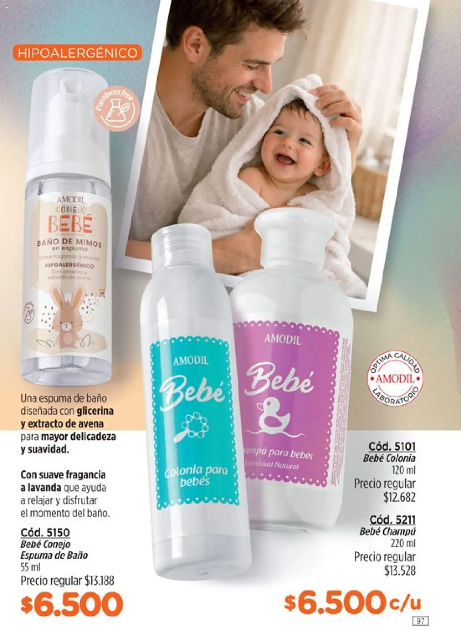 Amodil - Campaña 8 │ válido desde el 08.04.2026 | Página: 97 | Productos: Baño, Fragancia, Champú, Espuma