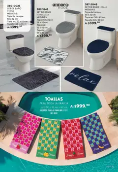 Vista previa de Andrea catálogo Combos Primavera, nuevo folleto de la tienda, válido en México a partir del 08.03.2026 | Página: 85 | Productos: Wc, Juego, Toallas, Baño