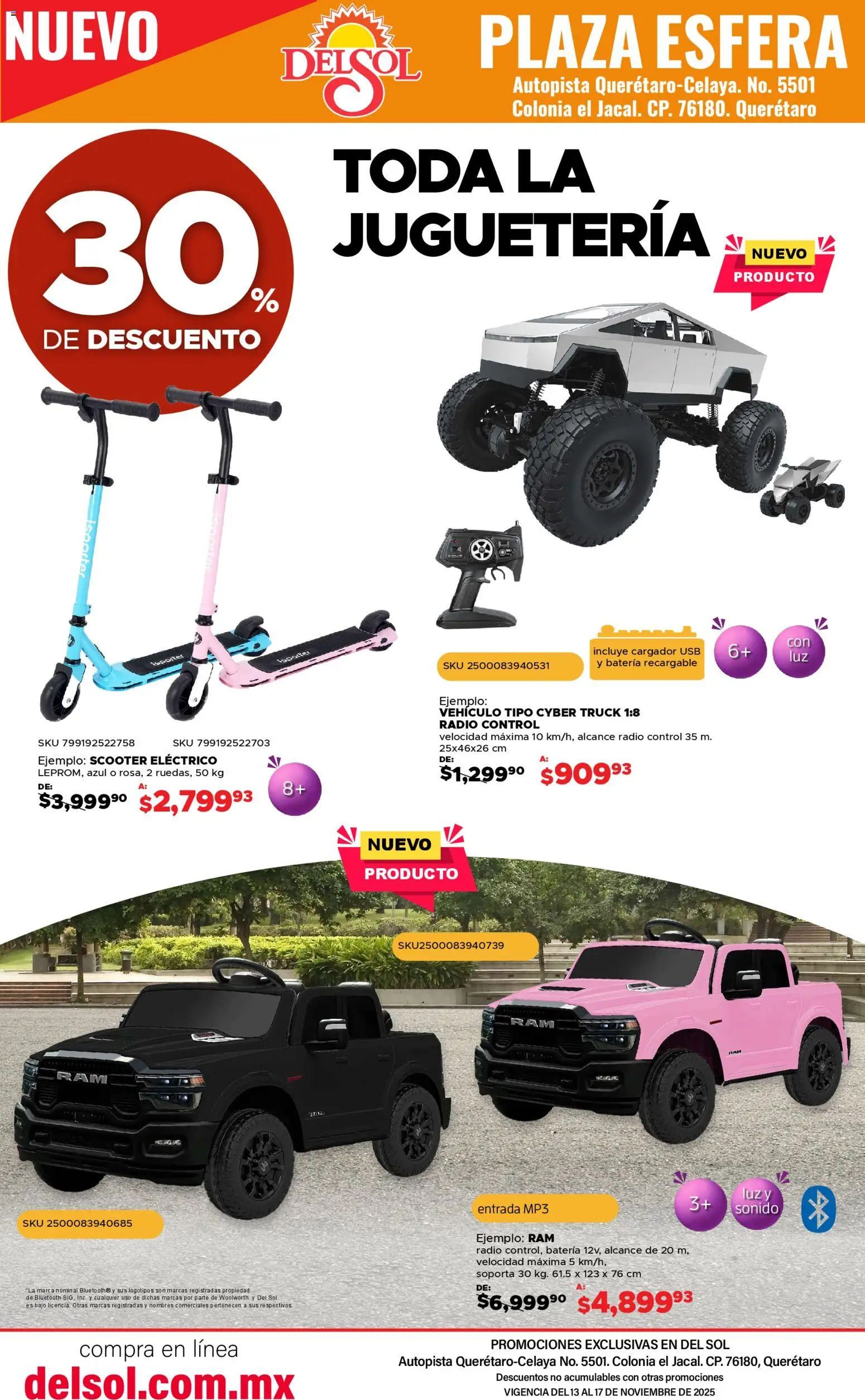 Nuevas ofertas de Del Sol y Woolworth válidas en toda la República Mexicana desde el 13.11.2025. ¡Encuentra las mejores ofertas en Del Sol y Woolworth catálogo Apertura Querétaro Esfera 1201! | Página: 4 | Productos: Usb, Radio, Cargador, Scooter