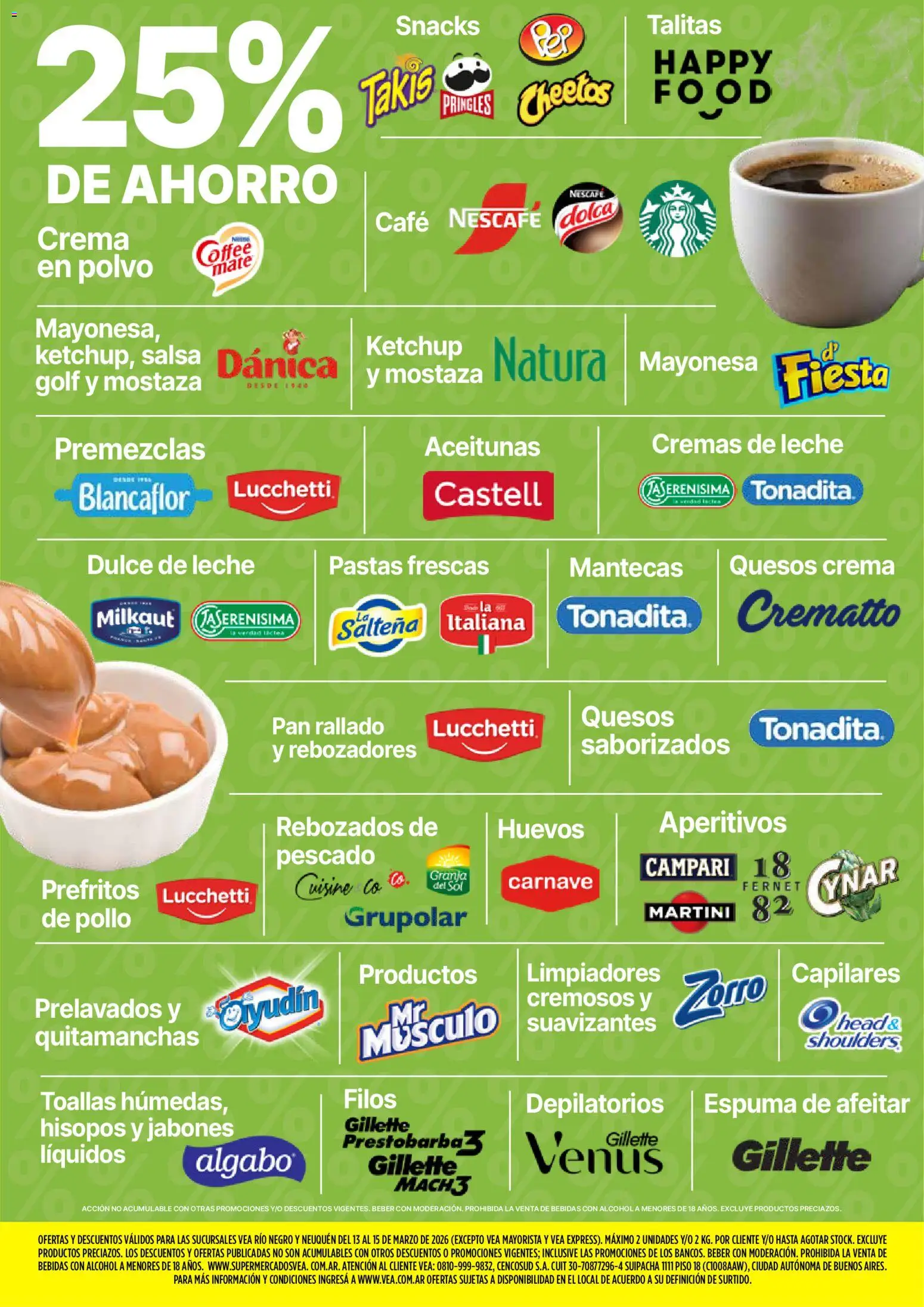 Vea - Ofertas fds Patagonia │ válido desde el 13.03.2026 | Página: 4 | Productos: Pollo, Café, Pan rallado, Crema