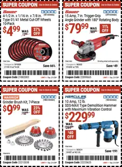 Preview of Harbor Freight weekly ads valid from 20.01.2026 | Page: 5 | Products: Brush, Angle Grinder, Hammer, Grinder