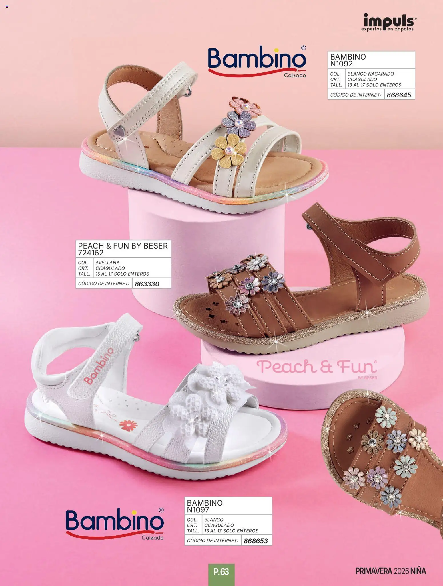 Nuevas ofertas de Impuls válidas en toda la República Mexicana desde el 01.01.2026. ¡Encuentra las mejores ofertas en Impuls catálogo Niña! | Página: 65 | Productos: Zapatos