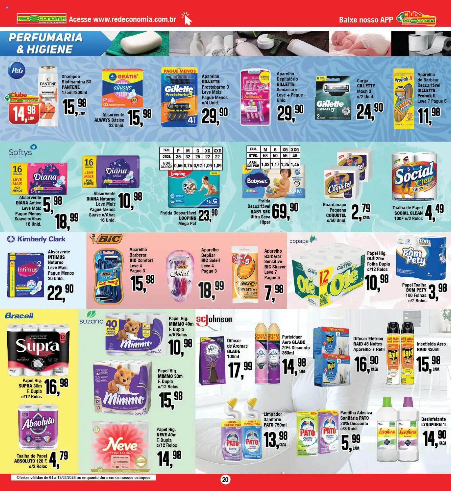 RedEconomia Folheto - válido de 13.03.2026 | Página: 20 | Produtos: Difusor, Papel toalha, Desinfetante, Inseticida