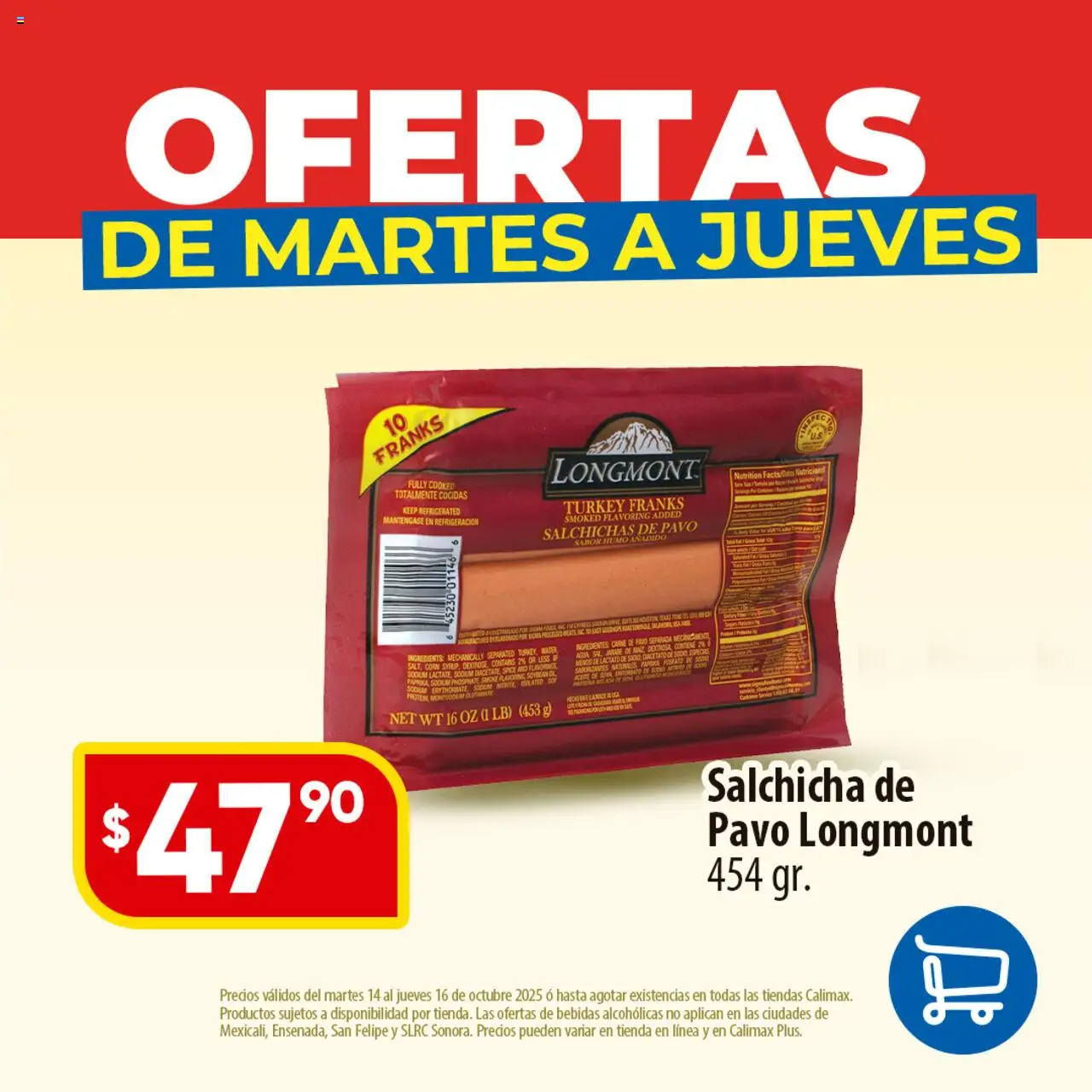 Nuevas ofertas de Calimax válidas en toda la República Mexicana desde el 14.10.2025. ¡Encuentra las mejores ofertas en Calimax - Folleto Ofertas! | Página: 2 | Productos: Salchicha, Aceite