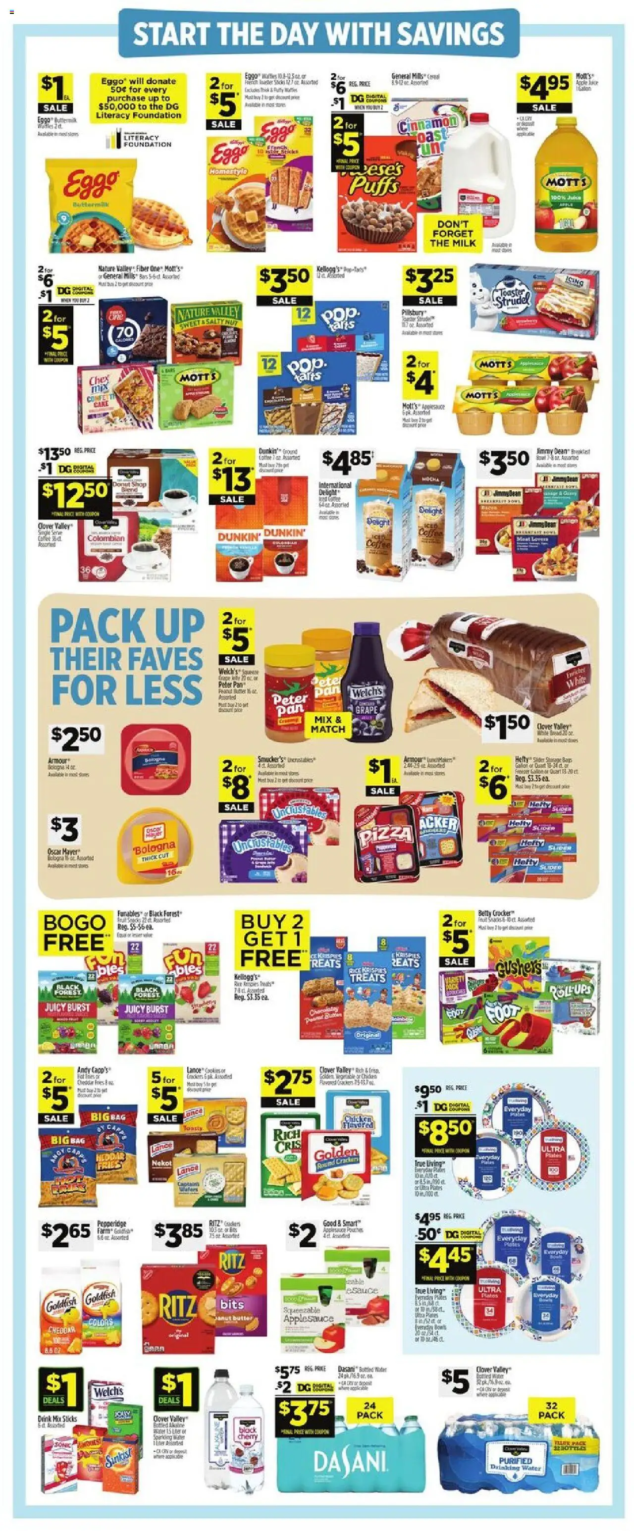 Dollar General Weekly Ad - TX - valid from 10.08.2025 | Page: 4 | Products: Milk, Coffee, Water, Bag