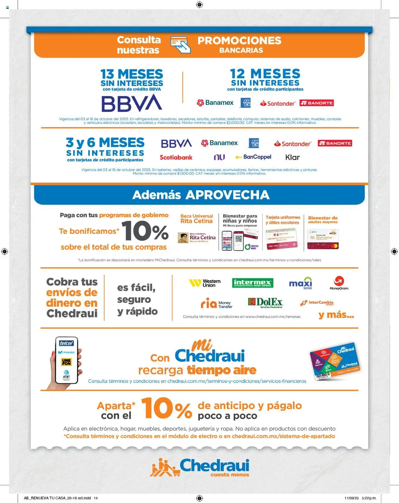 Nuevas ofertas de Chedraui válidas en toda la República Mexicana desde el 03.10.2025. ¡Encuentra las mejores ofertas en Chedraui - Promociones! | Página: 14 | Productos: Monedero, Banco, Té, Sobre