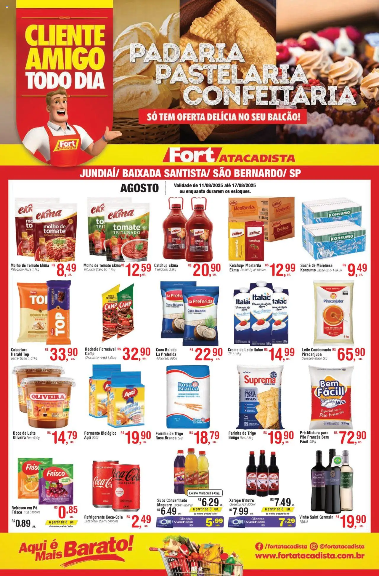 Fort Atacadista Folheto - válido de 11.08.2025 | Página: 1 | Produtos: Pó, Farinha de trigo, Ketchup, Refrigerante