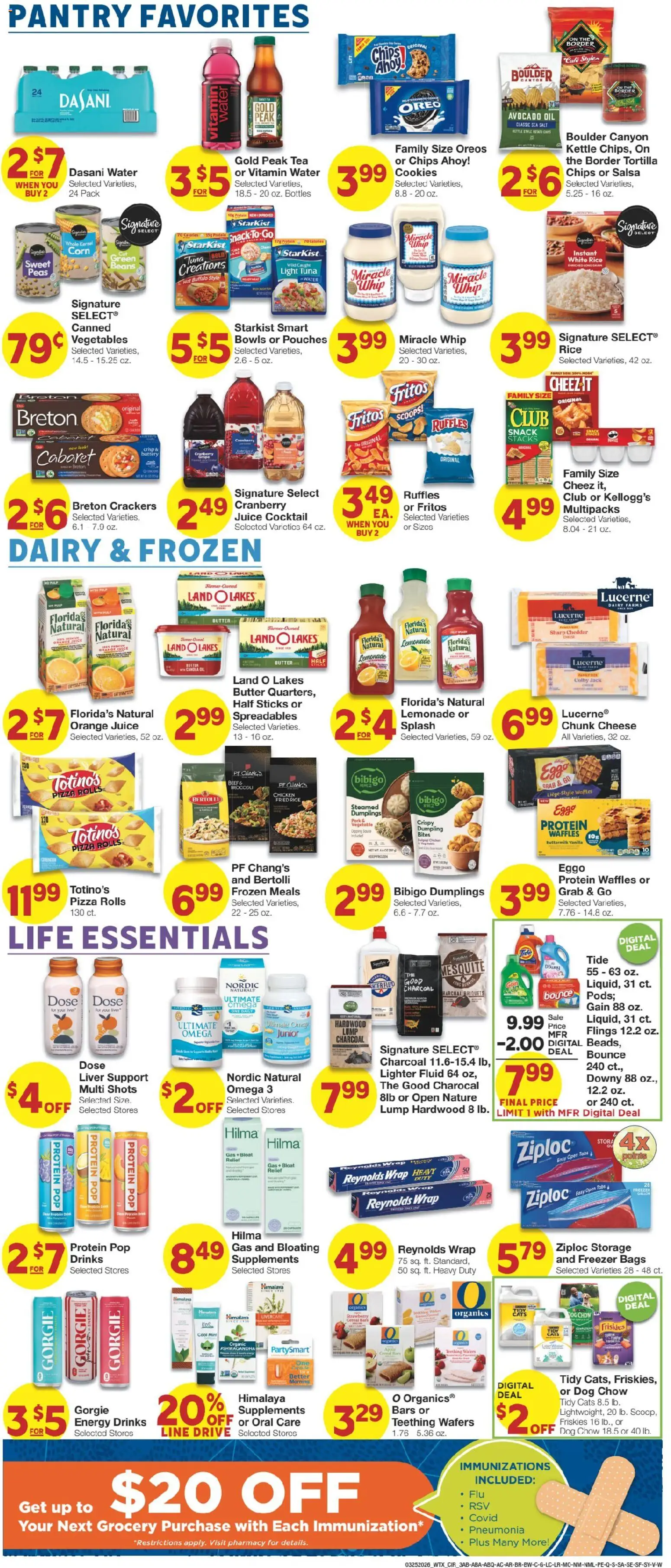 United Supermarkets Weekly Ad - valid from 24.03.2026 | Page: 3 | Products: Pizza, Juice, Beef, Cookies