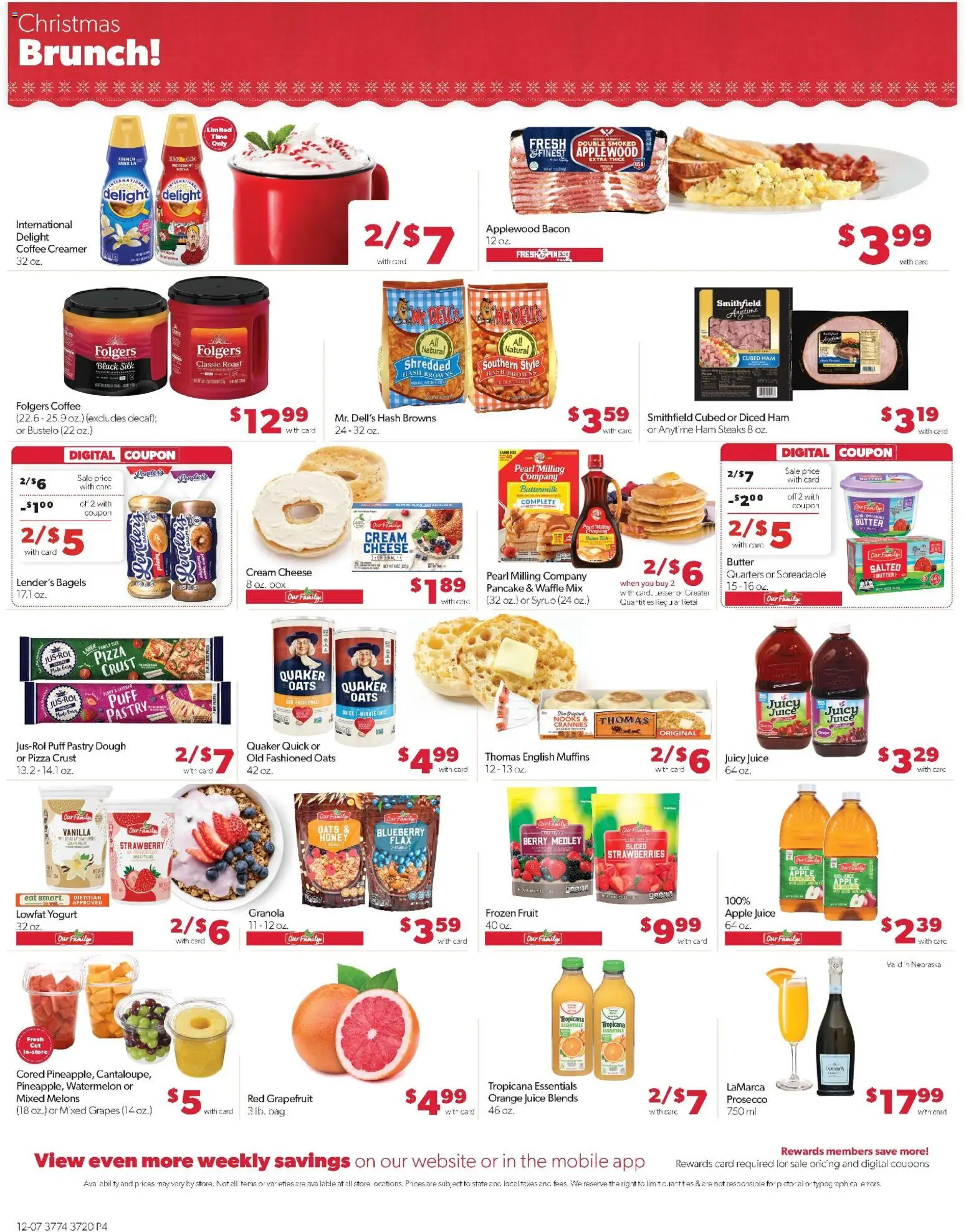 Family Fare Weekly Ad - NE - valid from 07.12.2025 | Page: 7 | Products: Cheese, Ham, Grapes, Puff Pastry