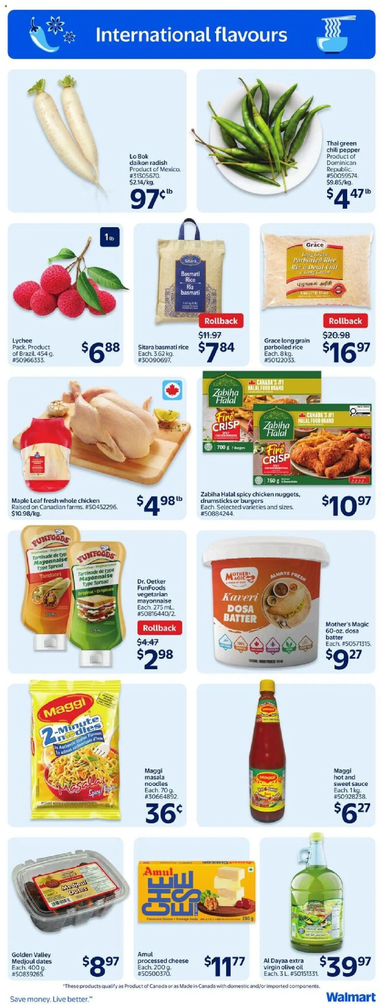 Walmart flyer valid from 01.01.2026 | Page: 10 | Products: Rice, Noodles, Cheese, Oil