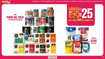 Vista previa de La Comer folleto, nuevo folleto de la tienda, válido en México a partir del 07.11.2025 | Página: 26 | Productos: Monedero, Leche, Café, Té
