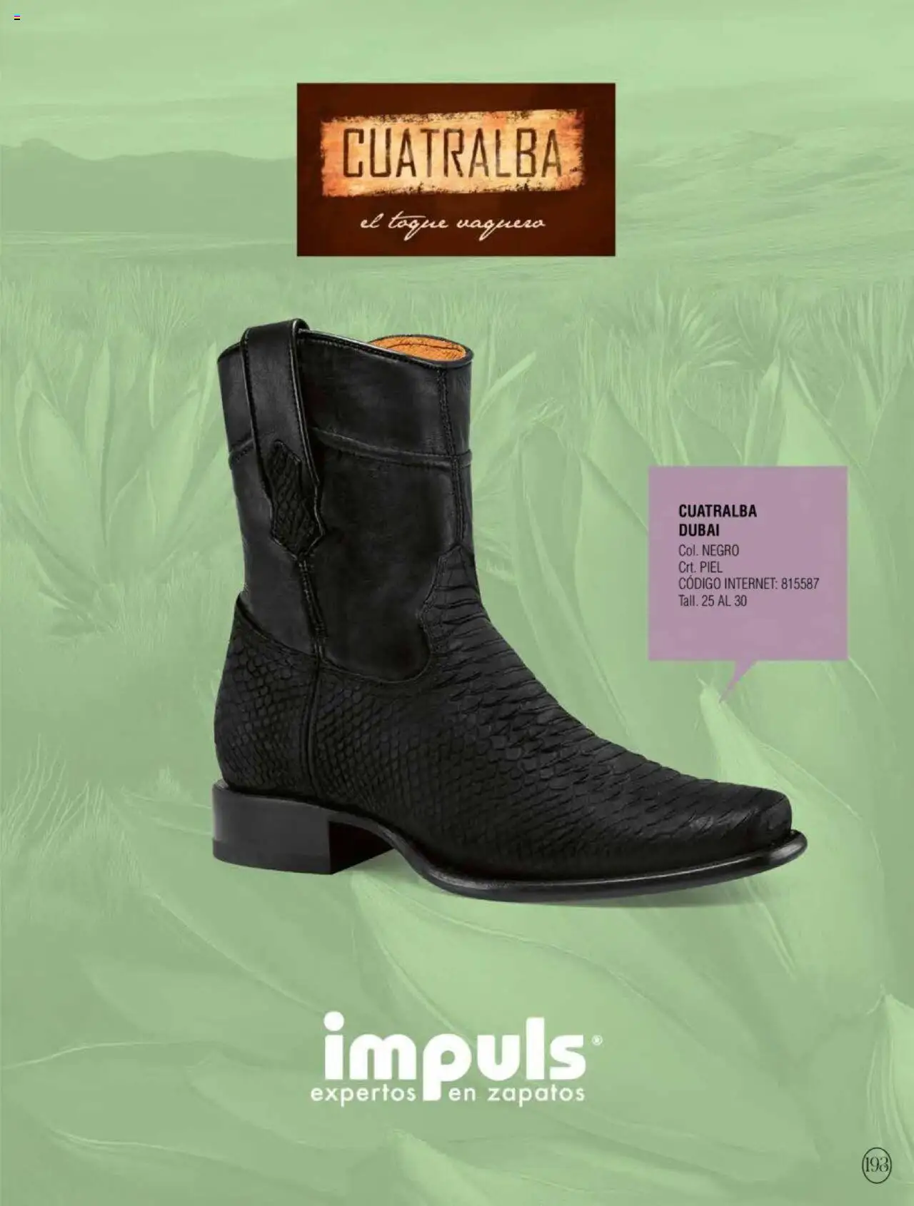 Nuevas ofertas de Impuls válidas en toda la República Mexicana desde el 03.01.2025. ¡Encuentra las mejores ofertas en Impuls catálogo Caballero Primavera-Verano 2025! | Página: 195 | Productos: Zapatos