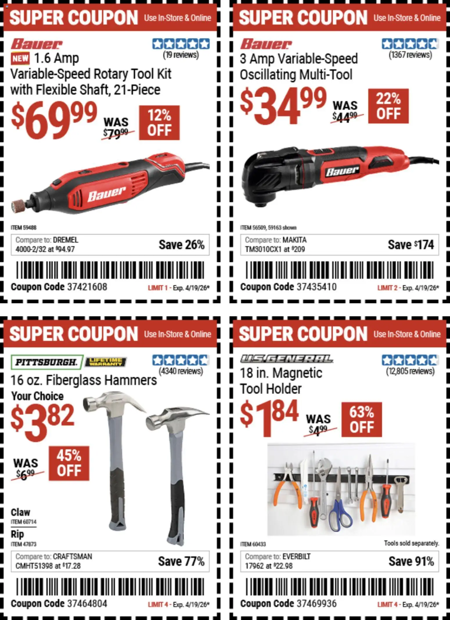 Harbor Freight Spring Black Friday - valid from 14.04.2026 | Page: 26 | Products: Rotary Tool