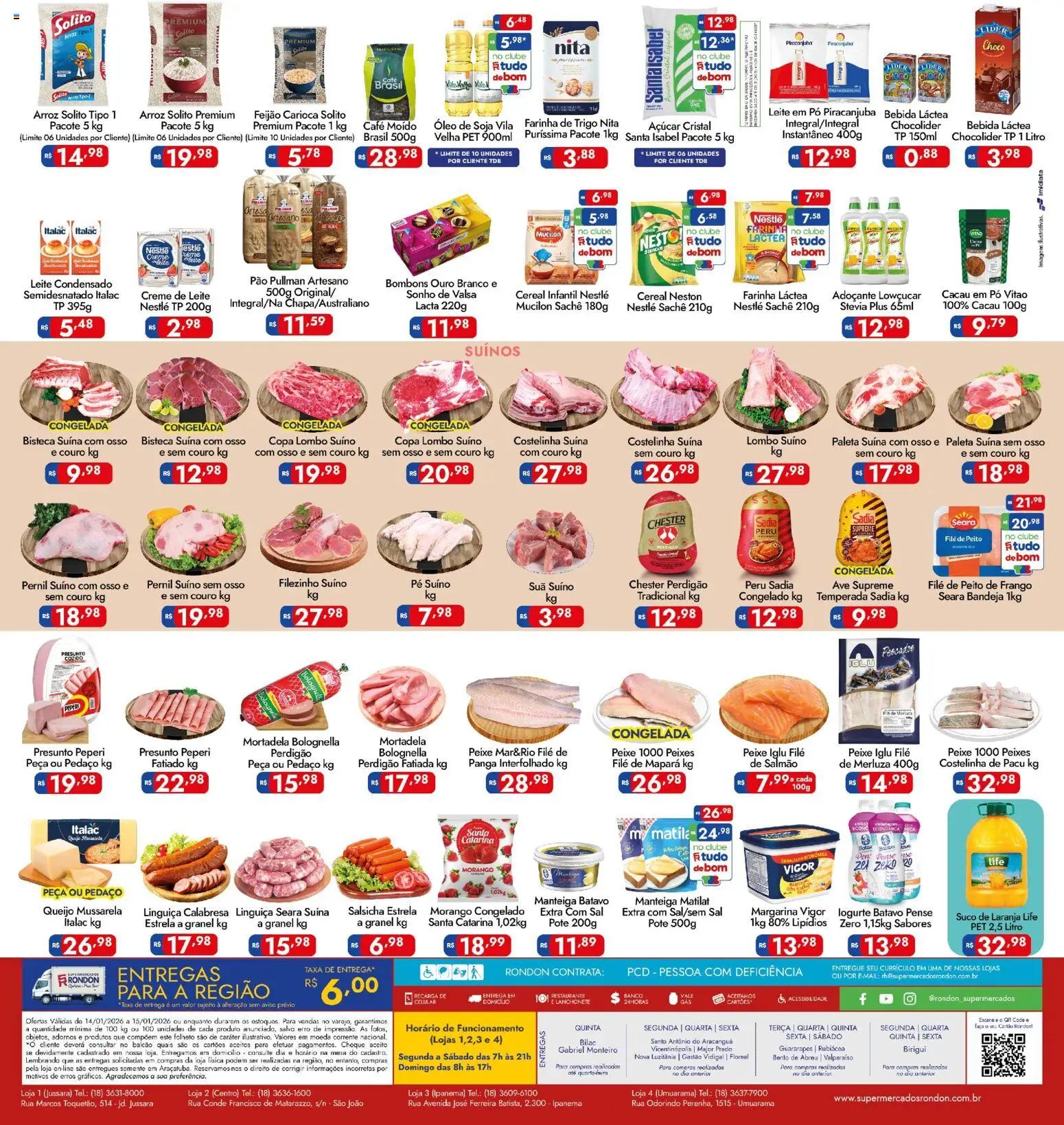 Supermercados Rondon Folheto - válido de 14.01.2026 | Página: 2 | Produtos: Farinha láctea, Copa, Mucilon, Leite condensado