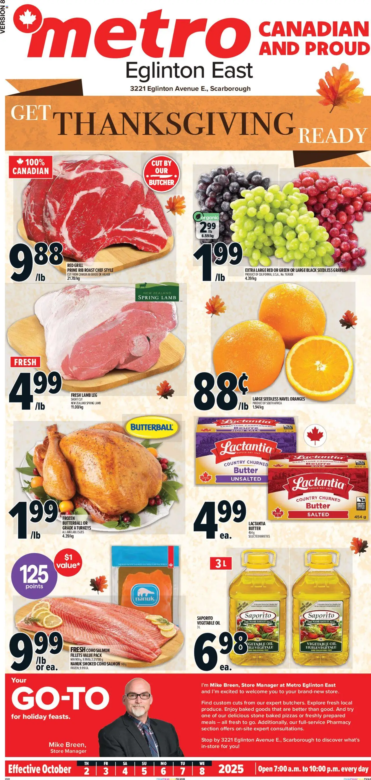 Metro flyer valid from 02.10.2025 | Page: 1 | Products: Grill, Butter, Oil, Oranges